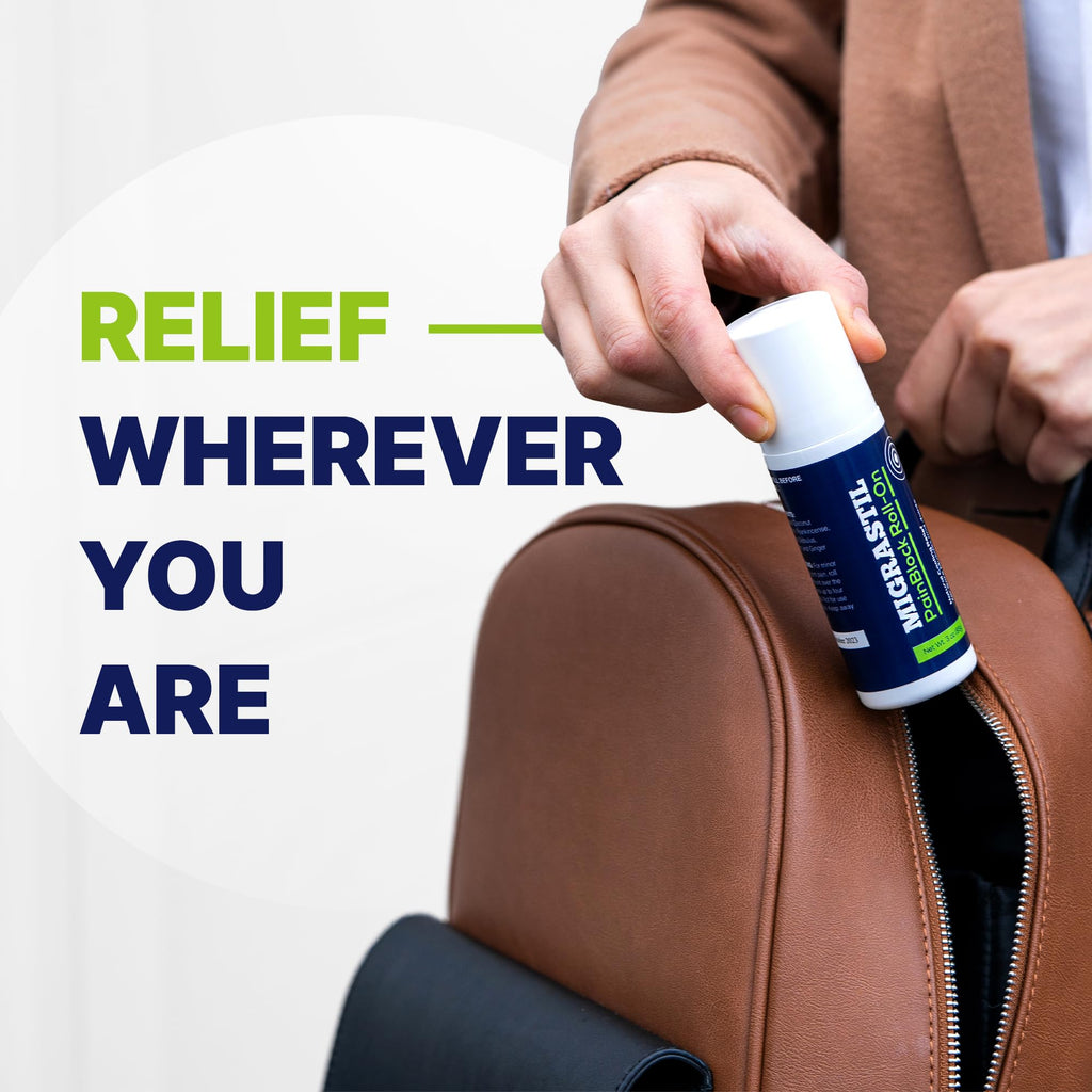 Basic Vigor Migrastil PainBlock Roll-On, 3 oz - Topical Roll-On for Muscle Aches, Cramps, Joint & Nerve Discomfort. Works Great on Shoulders, Neck, Feet, Knees, Legs, Back, Elbows, HIPS, Etc. Basic Vigor Au supplements