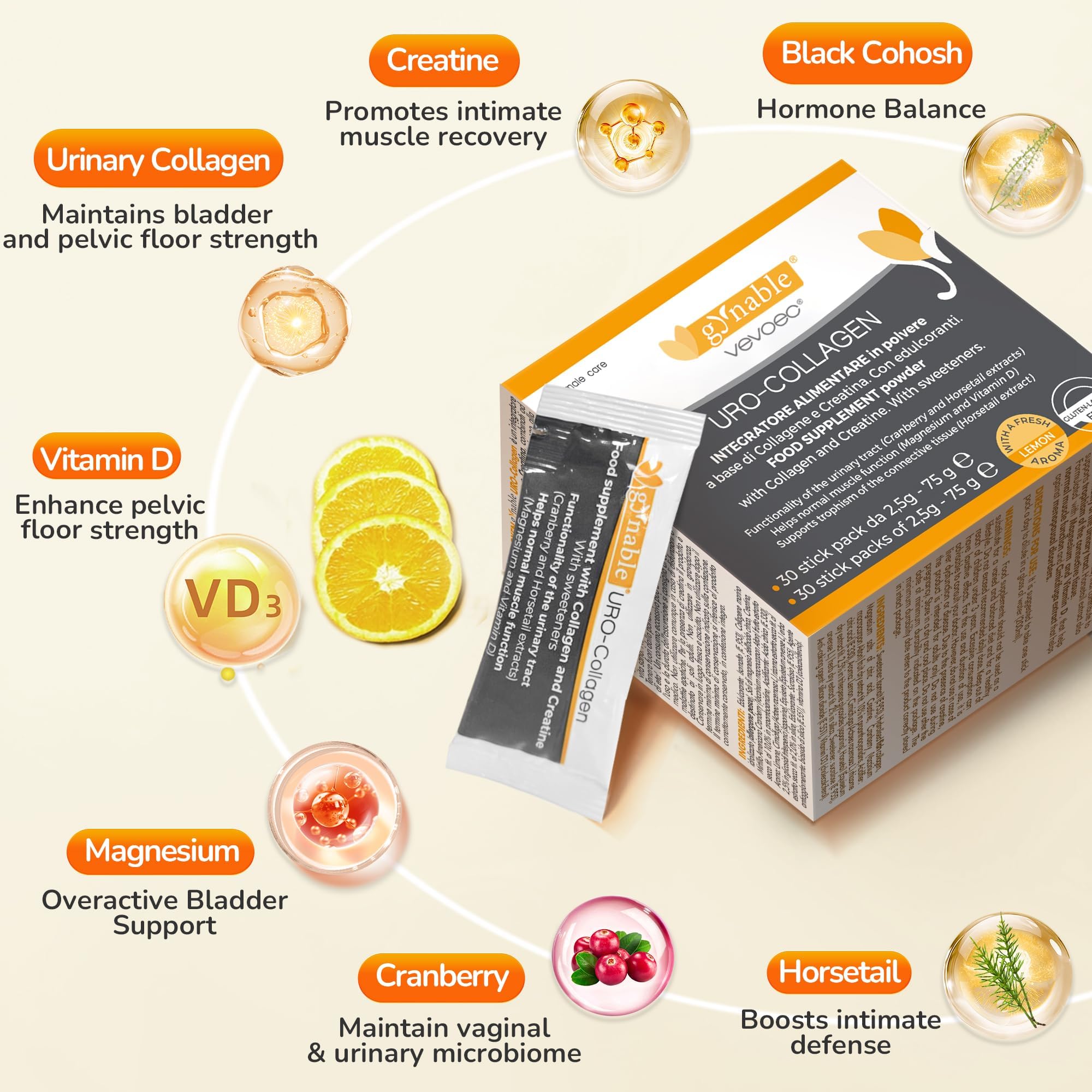 Bladder Control Supplements for Women: UroCollagen for Postpartum Recovery Supports Pelvic Floor Muscles Strength, Urinary Urgency Frequency Leakage, for Hormone Harmony Balance, Powder, 30-Day Supply Gynable Au supplements