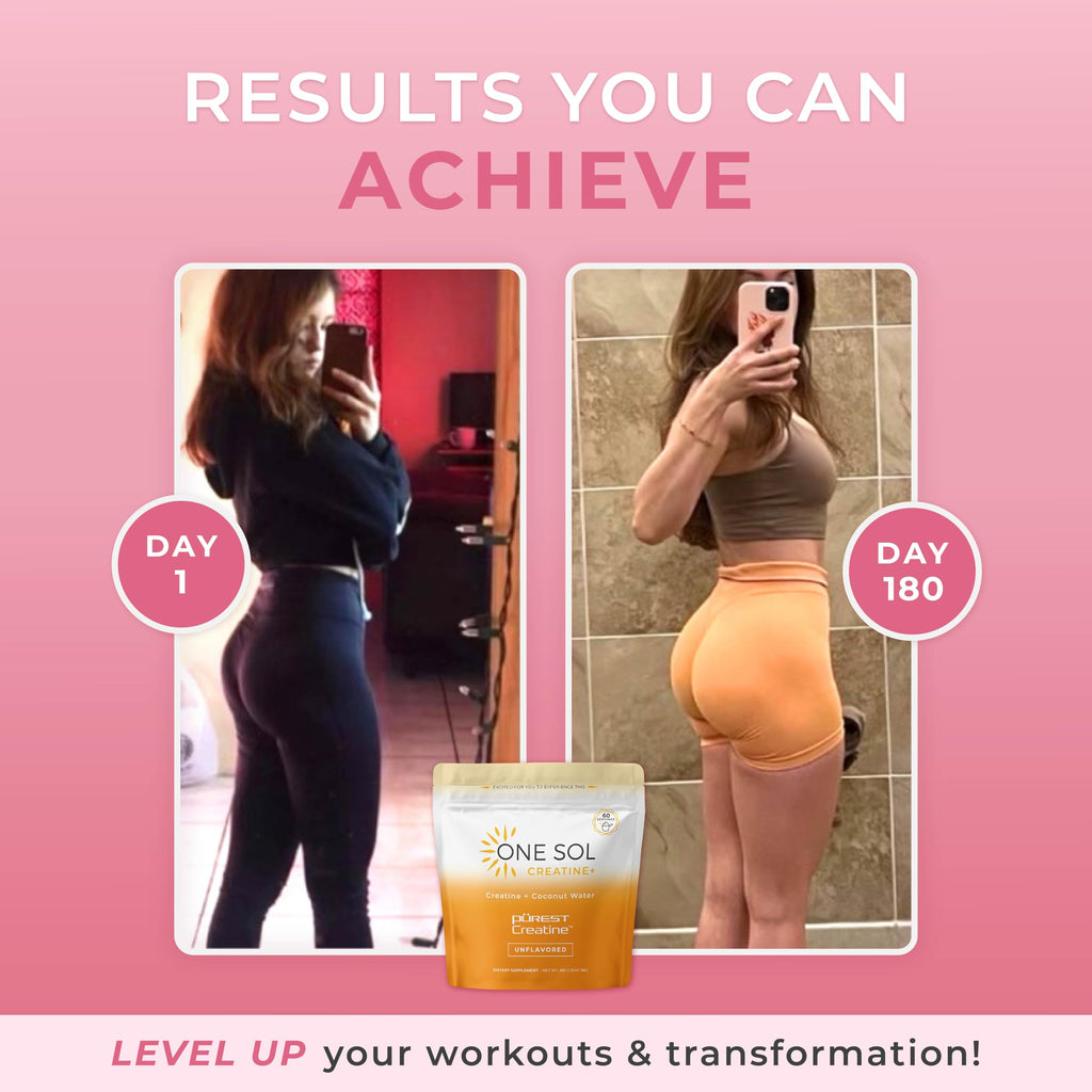 One Sol Creatine for Women, All Natural Women's Creatine Powder w Pure Creatine & Coconut Water, Increase Lean Muscle Mass, Reduce Recovery Time, Promotes Brain & Bone Health (Unflavored, 60 Servings)