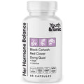 Youth & Tonic Her Hormone Balance – Menopause Supplement for Women, Perimenopause Support, Non-Hormonal Herbal Formula with Black Cohosh for Hot Flashes & Night Sweats, 60 Capsules Youth & Tonic Au supplements