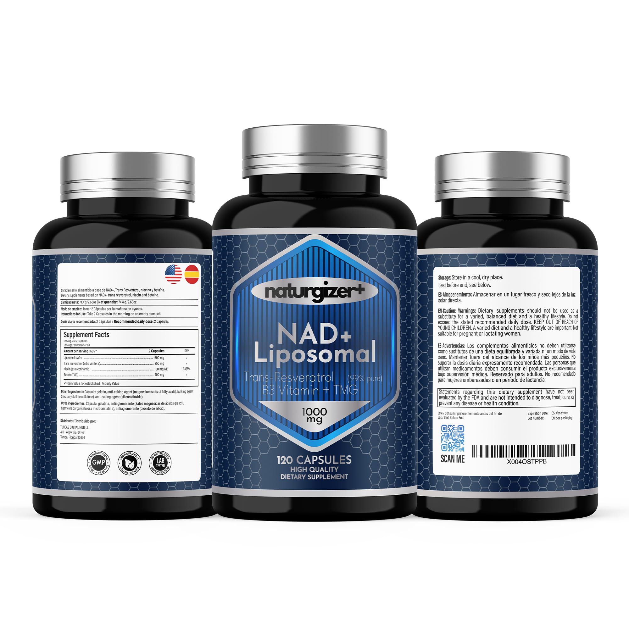 naturgizer+ Liposomal NAD+ Supplement with Resveratrol, TMG & Vitamin B3 | 4-in-1 Healthy Aging & Cellular Energy Support | High Absorption NAD Plus for Men & Women Over 40 | 120 Capsules naturgizer+ Au supplements
