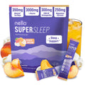 Nello Supersleep, Nighttime Sleep Support Drink Mix, Ashwagandha, Maizinol, L-Glycine, Magnesium Glycinate, Peach Dream (Pack of 20)