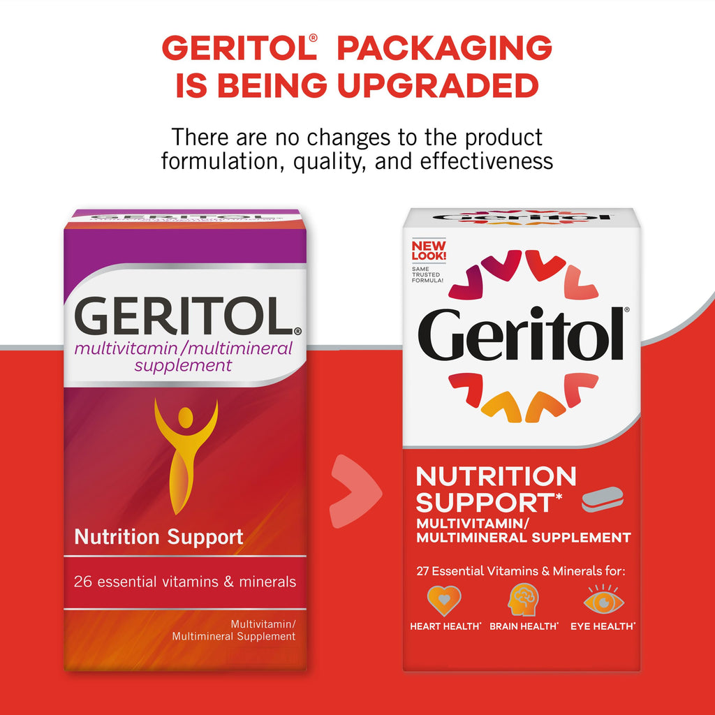 Geritol, Multivitamin Supplement, Contains B-Vitamins, Antioxidants, Vitamins C, E & D and Iron, 26 Essential Vitamins and Minerals, Gluten-Free