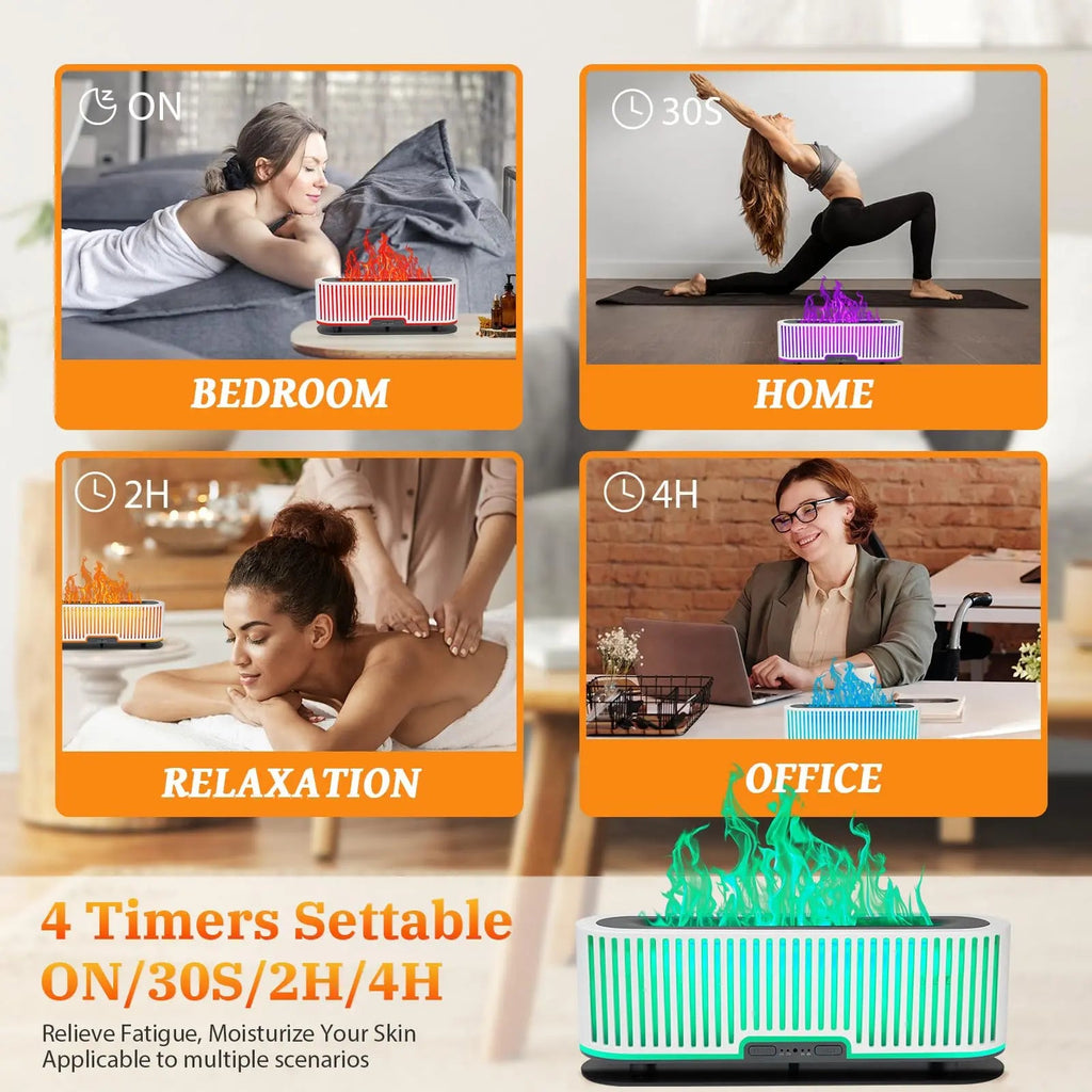 Comfynest Colorful Flame Air Aroma Diffuser Humidifier 7 Flame Colors,200ml Essential Oil Comfynest Au supplements