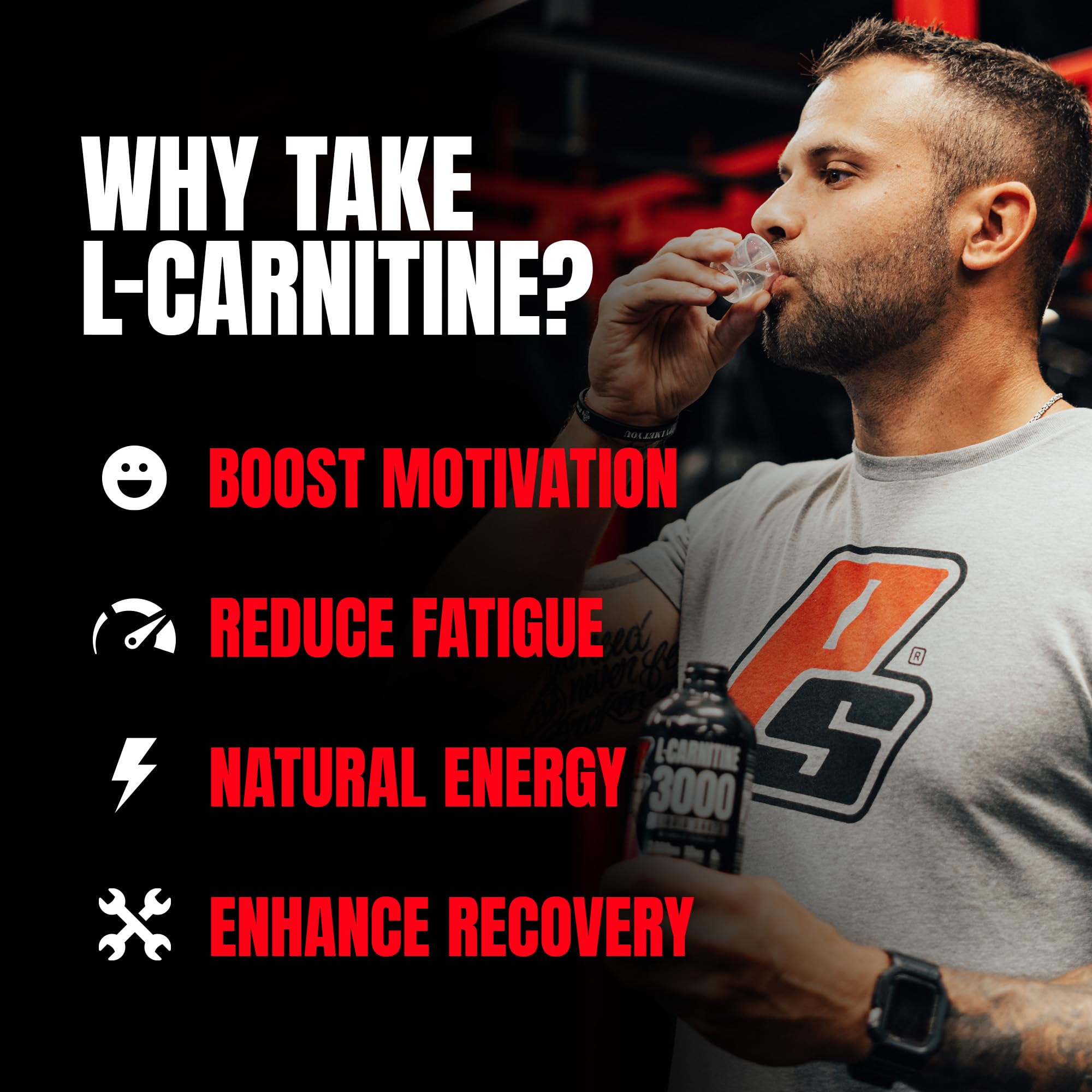 ProSupps L-Carnitine Liquid 3000, Stimulant-Free Liquid Shots for Men & Women - Clean Workout Drink for Energy, Performance & Muscle Recovery