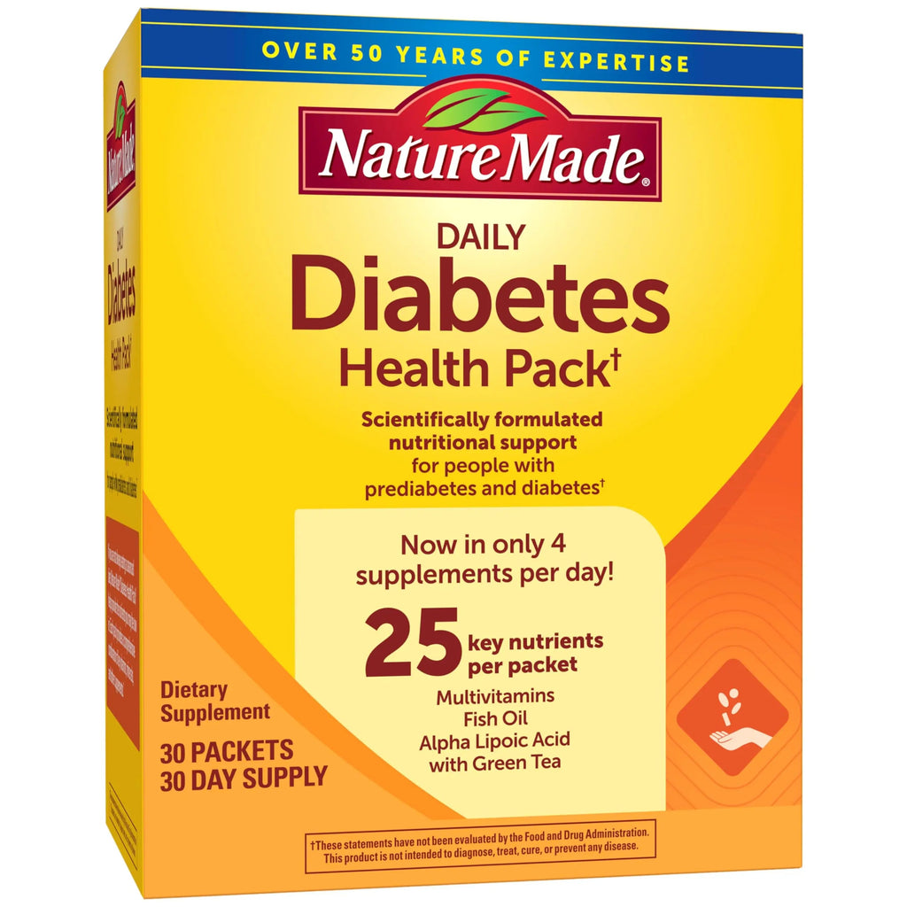 Nature Made Diabetes Health Pack, Daily Dietary Supplements for Nutritional Support, 30 Packets, 30 Day Supply Nature Made Au supplements