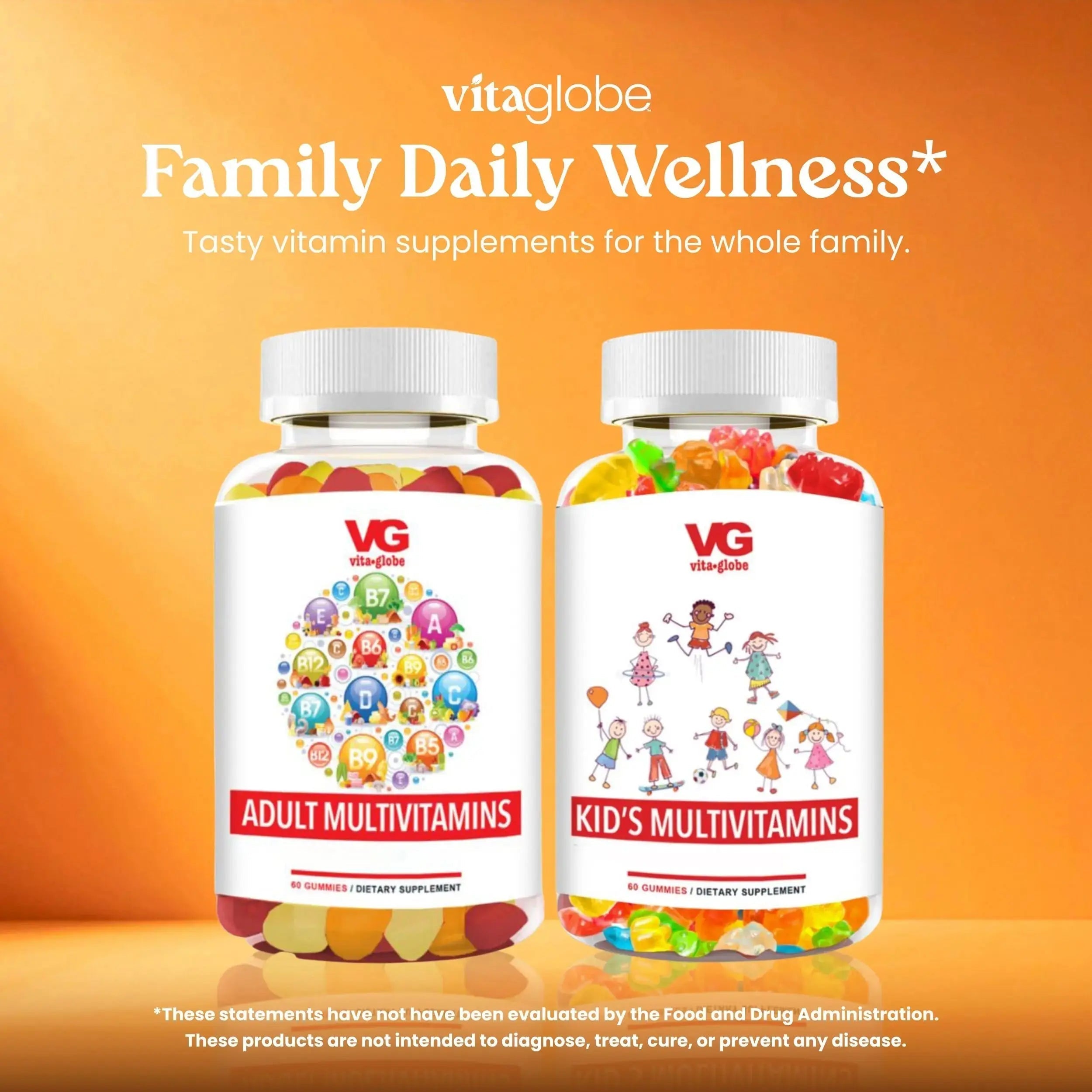 VITA GLOBE Adult Multivitamin Gummies – 9 Daily Vitamins with C, D, E, B6, B12, Folate & Biotin | Delicious Juicy Trio Orange VITA GLOBE Au supplements