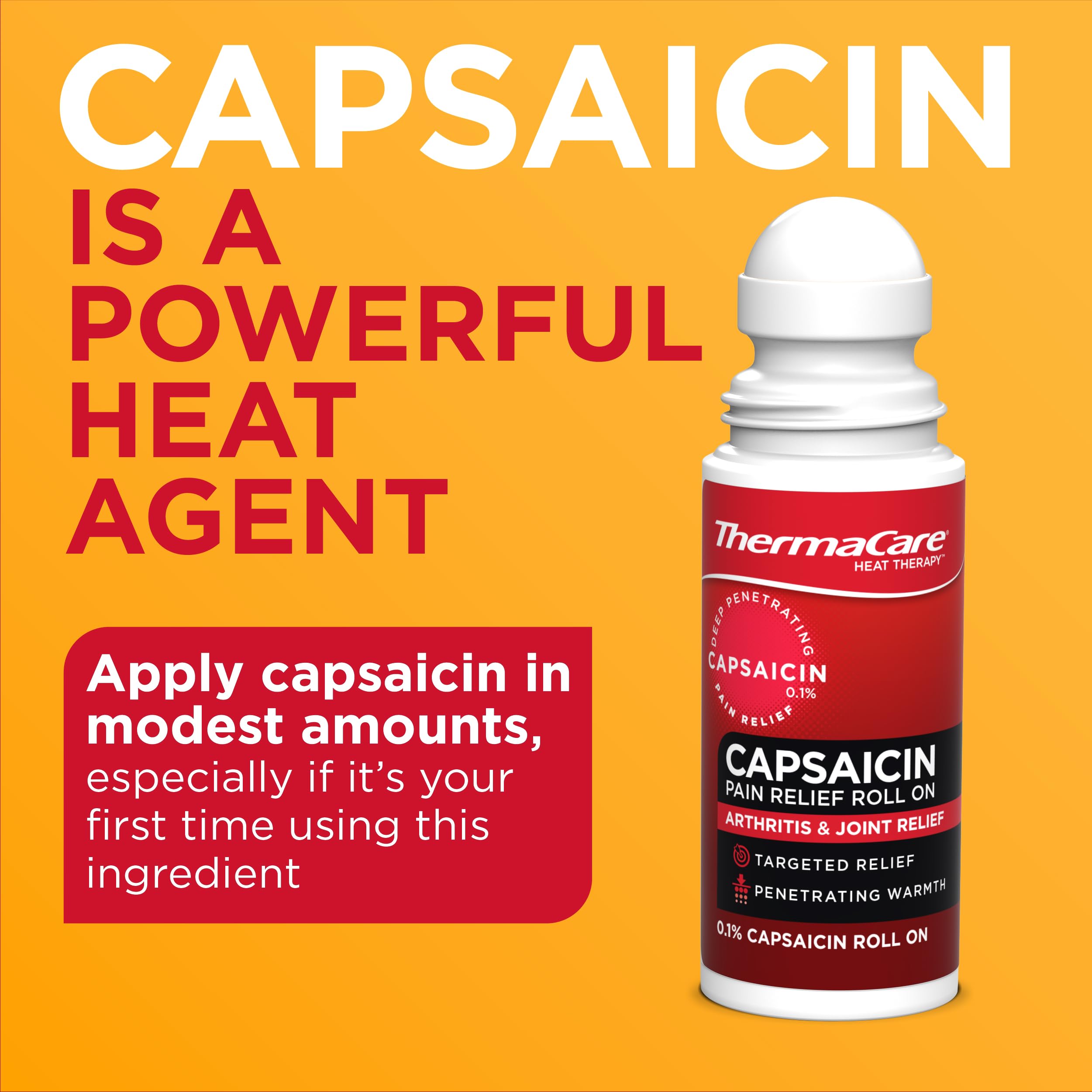 ThermaCare Arthritis Pain Relief Roll-On - Fast-Acting Capsaicin Formula for Joint & Muscle Pain - Soothing Warmth - Mess-Free Application - Targets Stiffness & Discomfort - 2.5 oz ThermaCare Au supplements