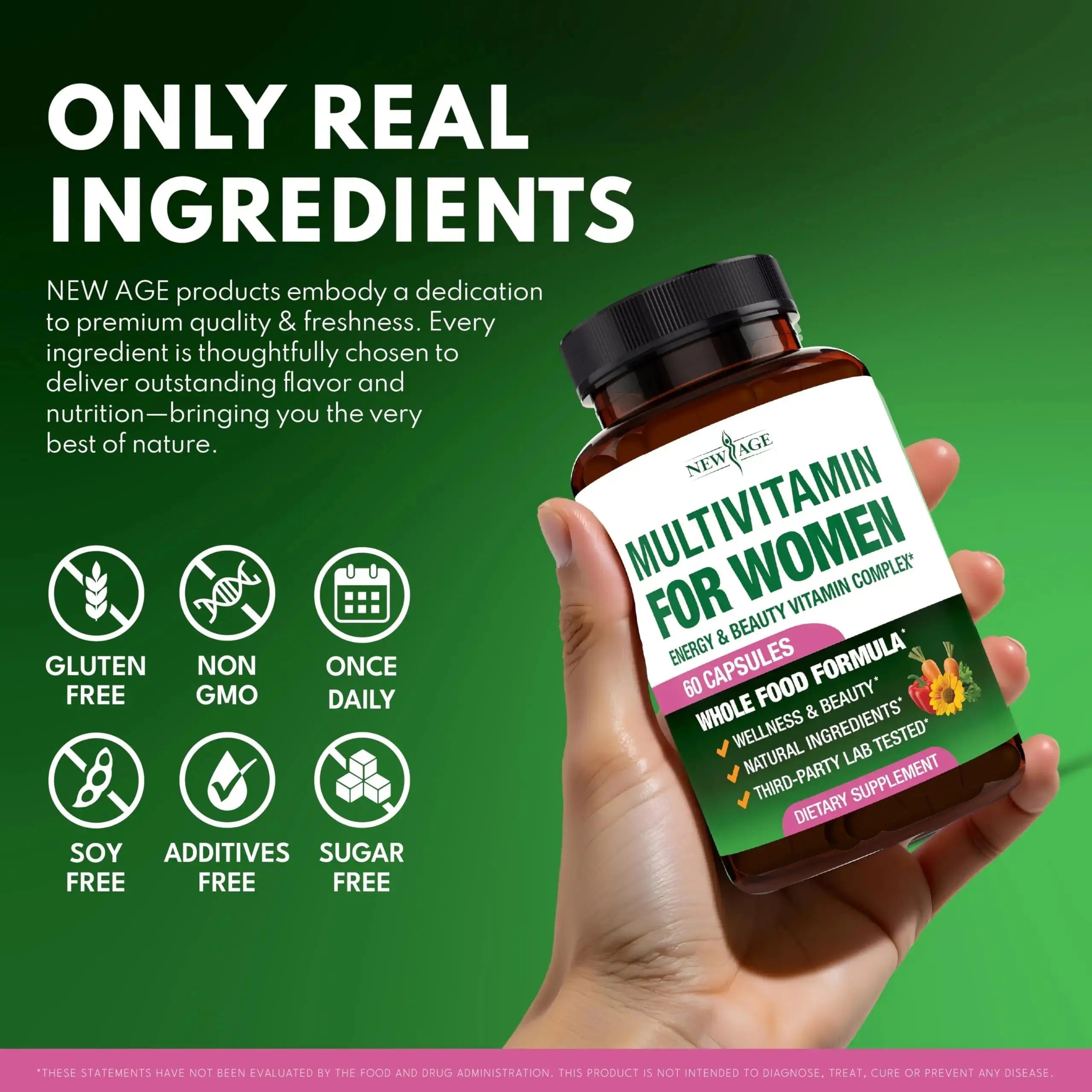 NEW AGE Multivitamin for Women - B-Complex, Whole Foods, Hair Support, Iron - All in1 Womens Multivitamin NEW AGE Au supplements
