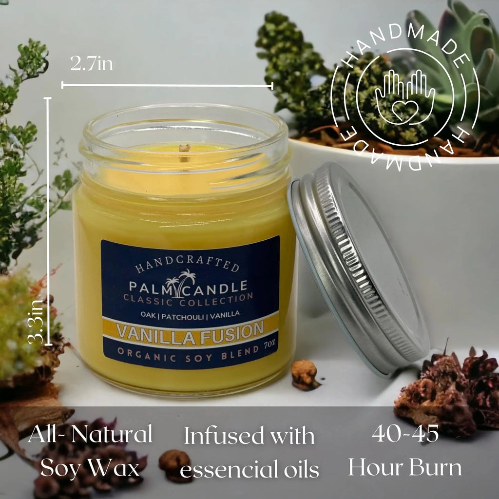 Vanilla & Wood Fusion Premium Soy Candle for Home Scented Candle 7 Ounces of Pure Aromatic Bliss Msupps.com Au supplements