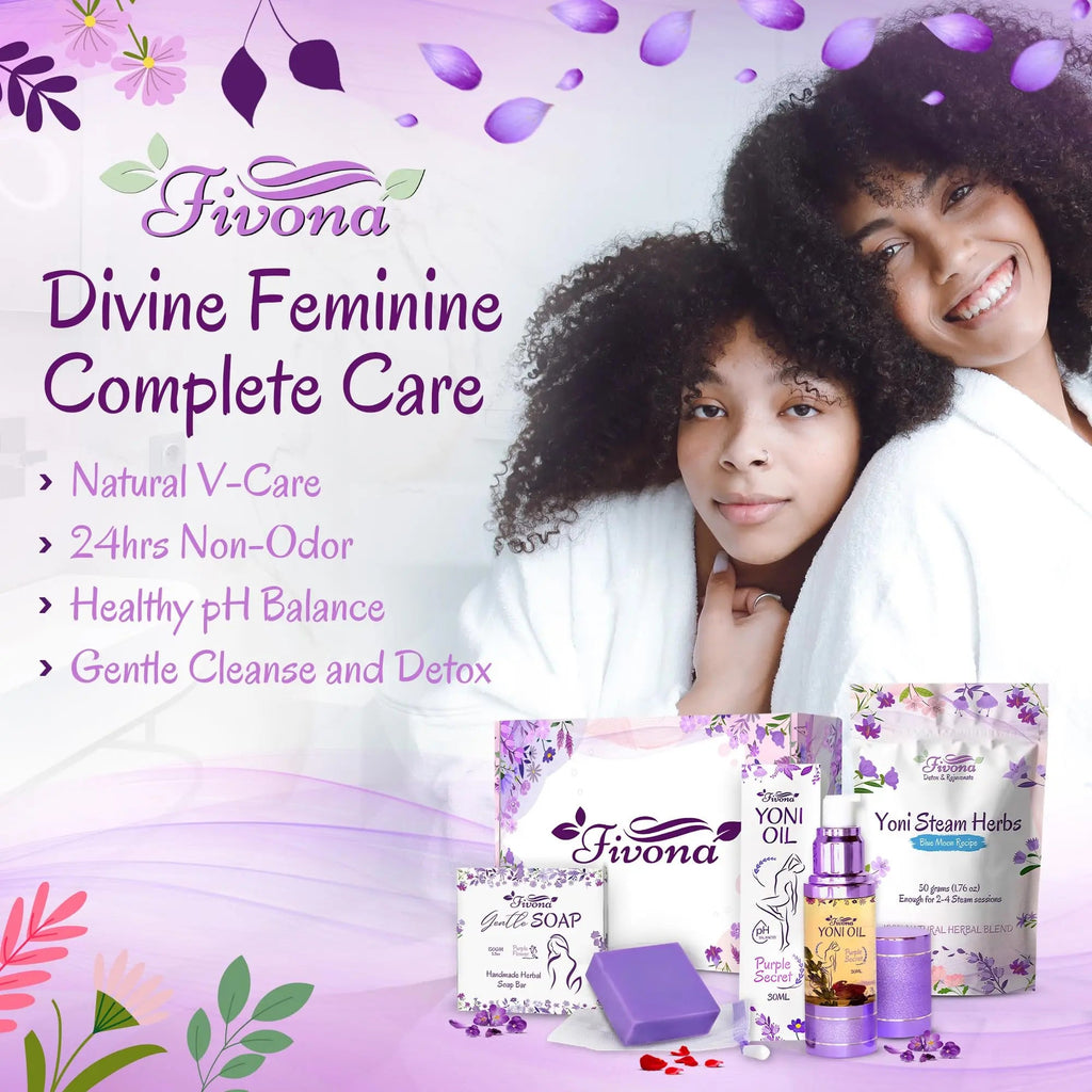 FIVONA Yoni Care Kit 3 in 1 - pH Balanced Natural Vaginal Oil 30 ml, Organic Herbal Soap 5.3 oz FIVONA Au supplements