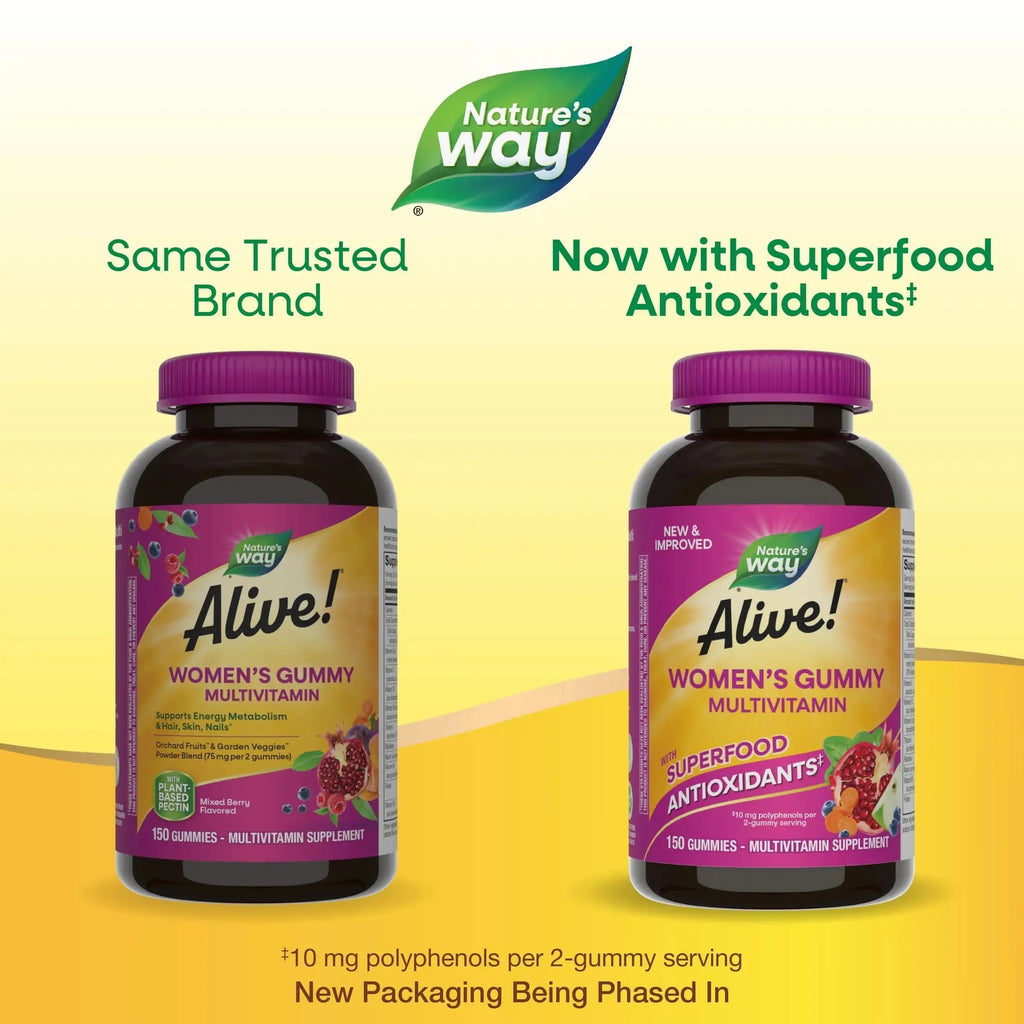 Nature's Way Alive! Women's Daily Gummy Multivitamins, 16 Vitamins & Minerals, Energy Metabolism*, Hair Skin & Nails Nature's Way Au supplements