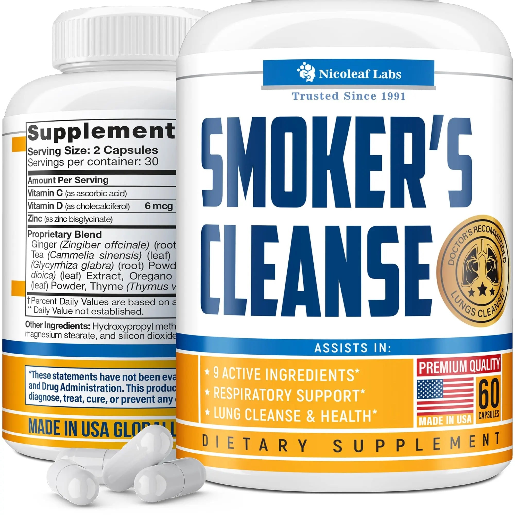 Smoker's Cleanse - Quit Smoking Aid & Respiratory Support - Made in USA NICOLEAF LABS Au supplements