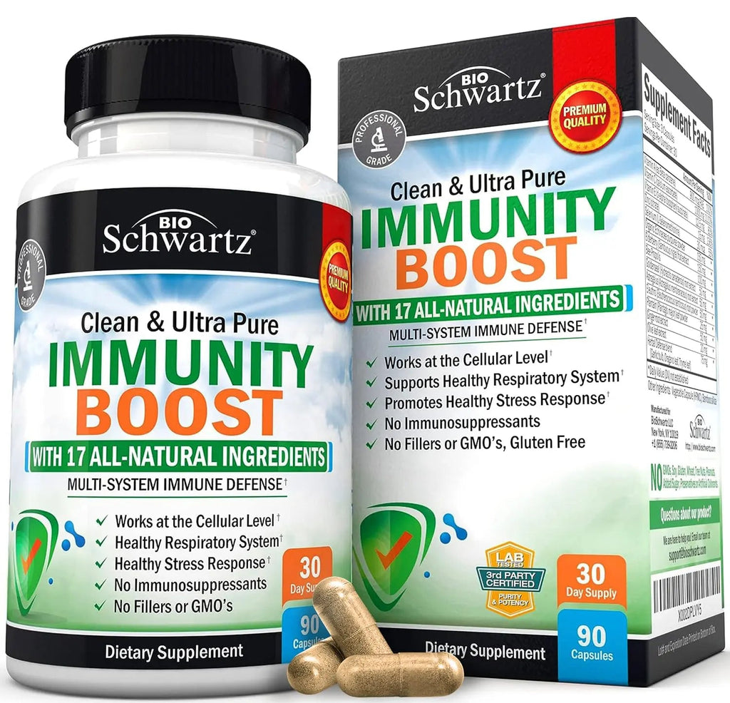 Immune Support Supplement with Vitamin C 1000mg Zinc Elderberry Extract Ginger BioSchwartz Au supplements