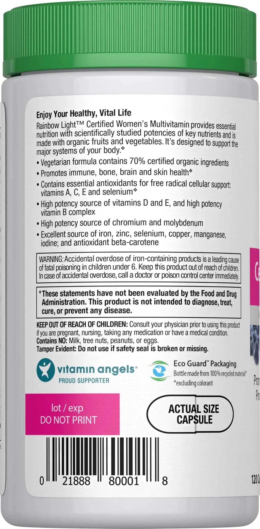 Rainbow Light Multivitamin for Women | 120 Capsules | with Organic Fruits and Vegetables | Vegetarian, Non-GMO Rainbow Light Au supplements
