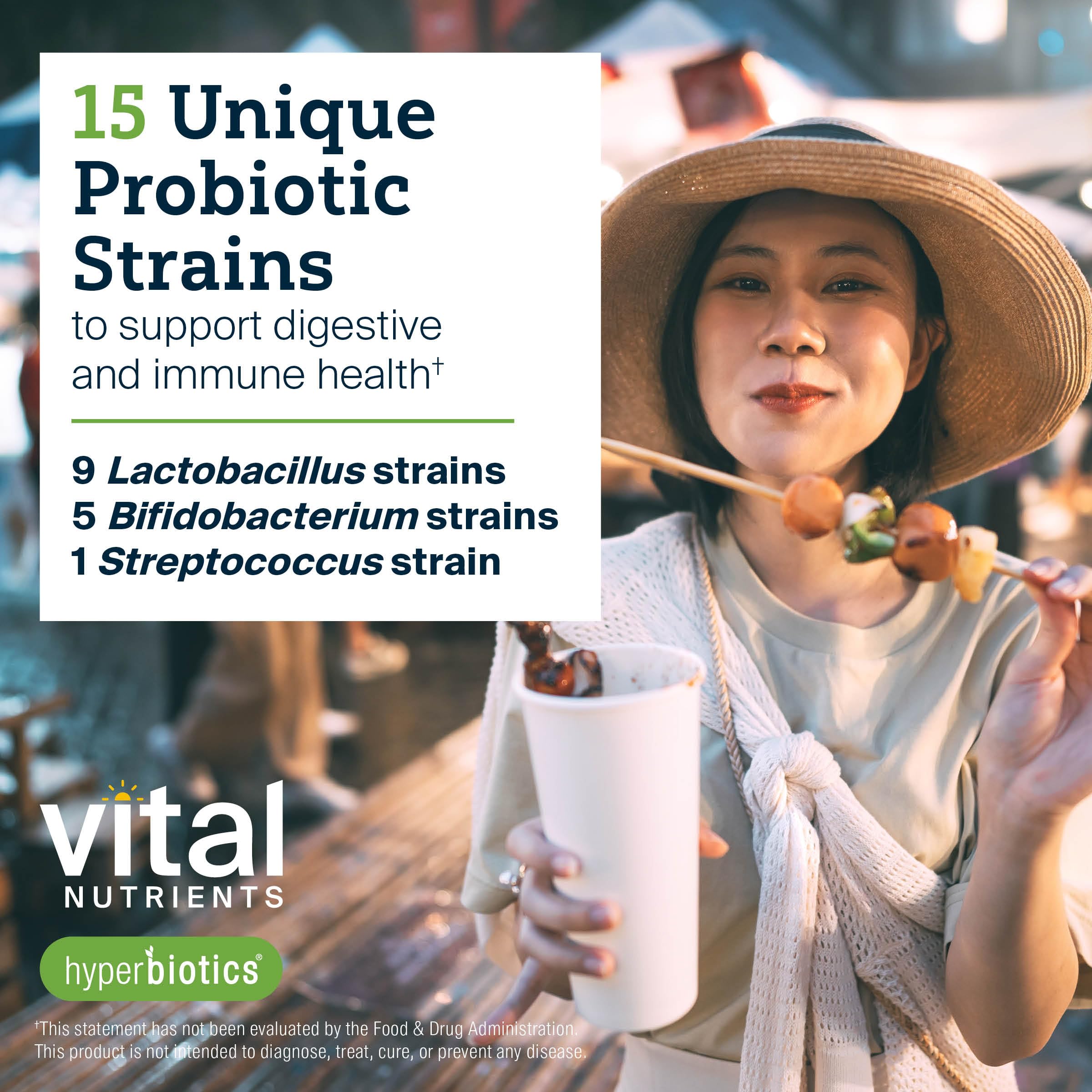 Hyperbiotics Vital Nutrients Pro-15 Advanced Probiotics for Women and Men | 15 Strains + Kiwifruit | Clinically Studied Daily Probiotics for Digestive Health, Gas, & Bloating | 60 Vegan Tablets Hyperbiotics Au supplements