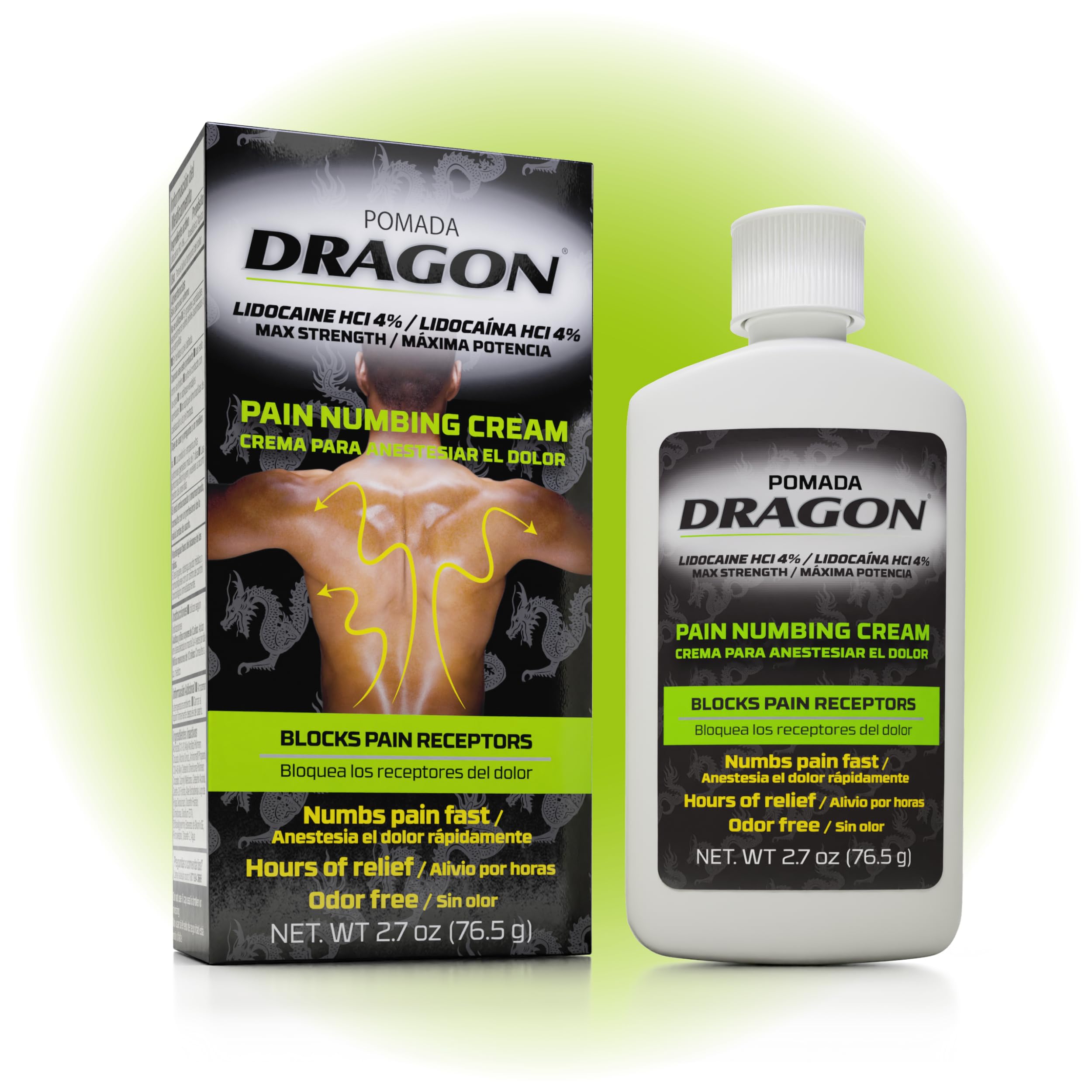 Dragon Numbing Cream Lidocaine 4% Maximum Strength Numbing Cream, Topical analgesic with Lidocaine for Muscle Relief, Pain Cream for Knees and Feet, 2.7 Oz DRAGON Au supplements
