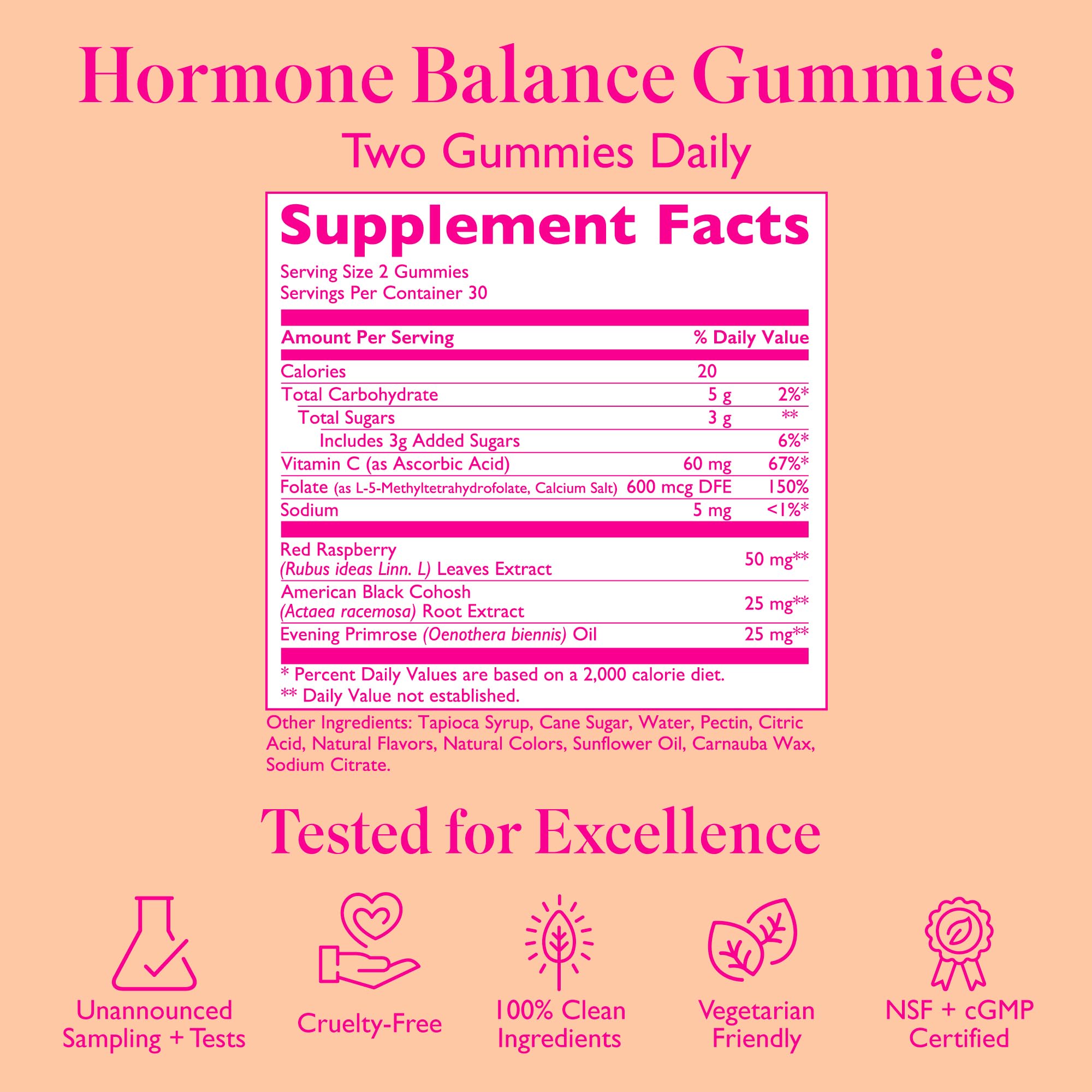 Amy Suzanne Hormone Balance Gummies for Women - Hormone Harmony for Mood, Energy, Bloating - Hormonal PMS, Perimenopause & Menopause Support - Red Raspberry Leaf & Black Cohosh - 60 Gummy Supplements Amy Suzanne Au supplements