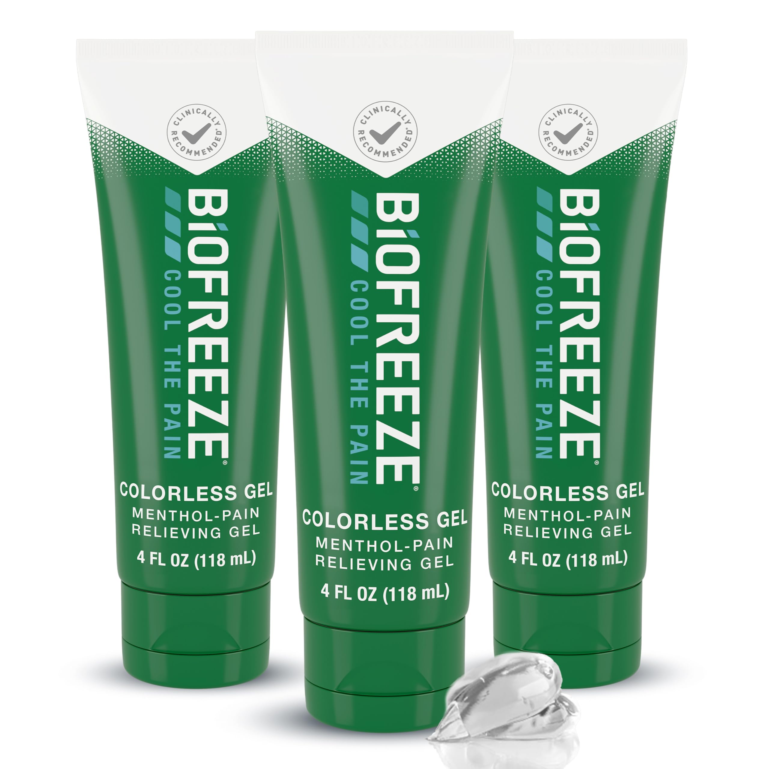Biofreeze Pain Relief Gel for Knee, Neck, Hip, Joint, Shoulder, & Simple Backache, Arthritis Pain Reliever, Sore Muscle Relief, Colorless Menthol Gel 4 Fl Oz (Pack of 3) Biofreeze Au supplements