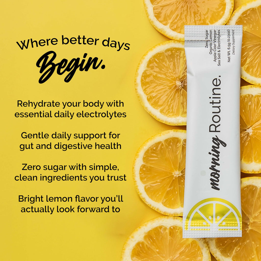 ROUTINE Morning Daily Hydration | Electrolyte Powder Packets | Lemon, Apple Cider Vinegar & Sea Salt Drink Mix | Sugar-Free, Keto & Paleo-Friendly | 3rd-Party