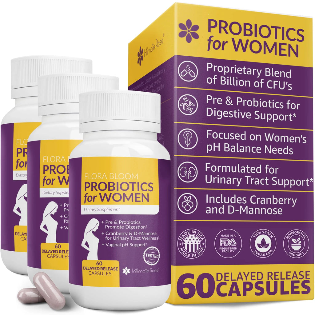 Probiotics for Women- 3 Pack(180 Capsules) - Ultimate Flora Bloom Probiotic Supplement for Women Intimate Rose Au supplements