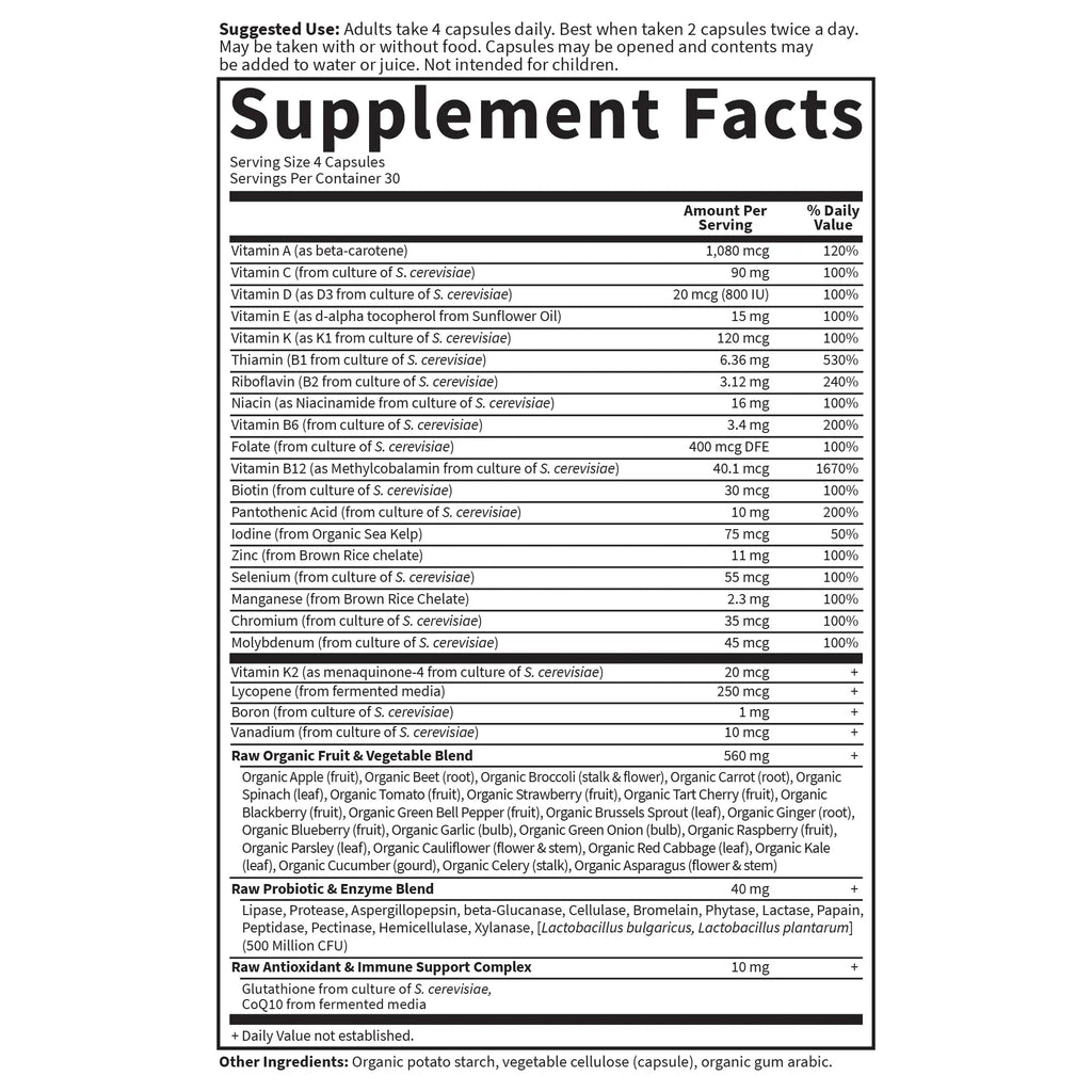 Garden of Life Vitamin Code Whole Food Multivitamin for Men - 120 Capsules, Vitamins for Men, Fruit & Veggie Blend and Probiotics for Energy Garden of Life Au supplements