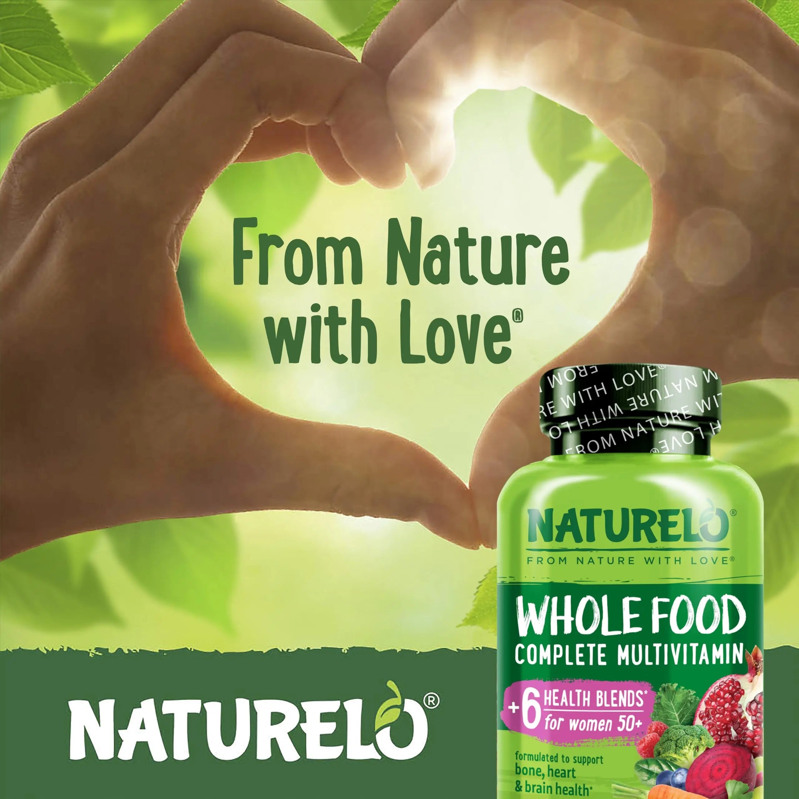 NATURELO Whole Food Multivitamin for Women 50+ (Iron Free) with Vitamins, Minerals, & Organic Extracts - Supplement for Post Menopausal Women Over 50 NATURELO Au supplements