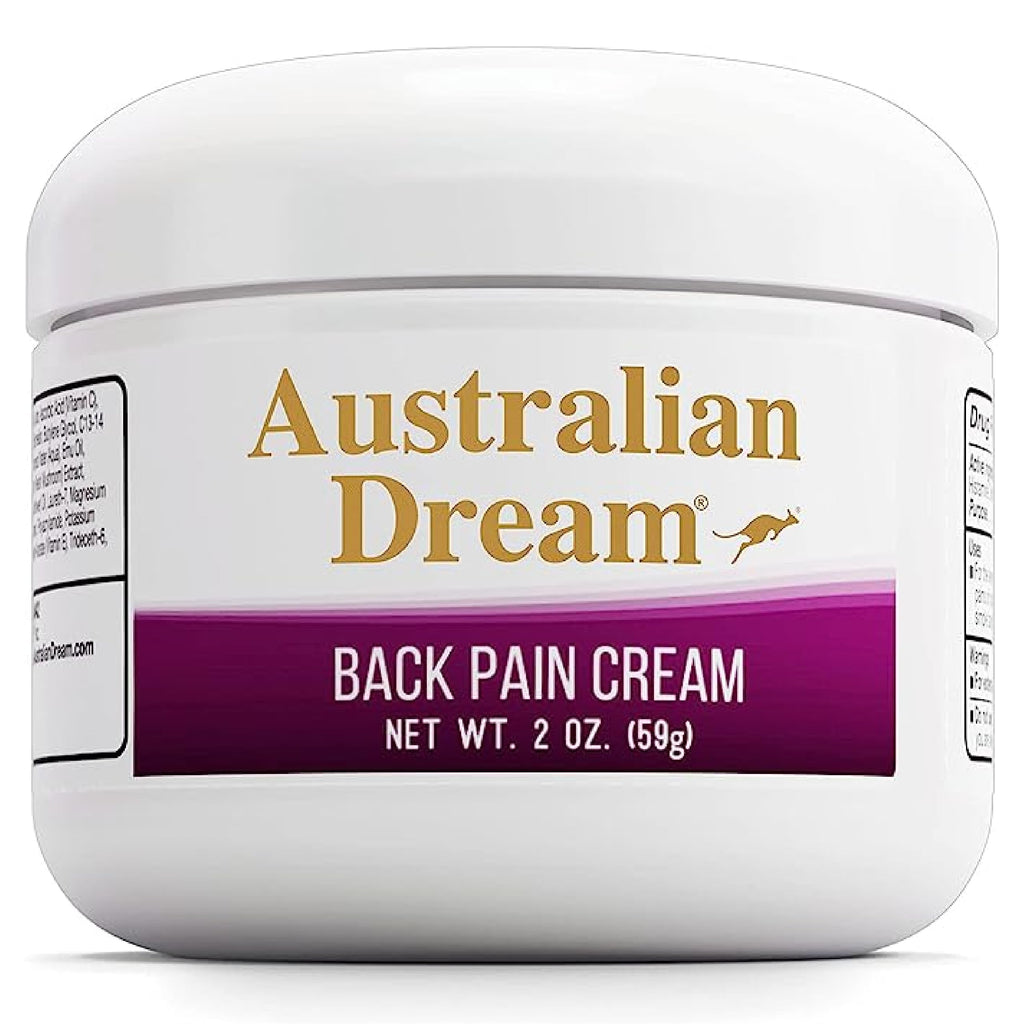 Australian Dream Back Pain Cream - Soothing, Non-Greasy Muscle Pain Relief Cream - Good for Neck, Back, Body, or Muscle Aches - 2 oz Jar Australian Dream Au supplements