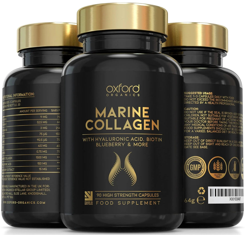 Advanced Marine Collagen Capsules | 1735mg Superfood & Vitamin Boosted Complex for Glowing Hair, Skin & Nails Oxford Organics Au supplements