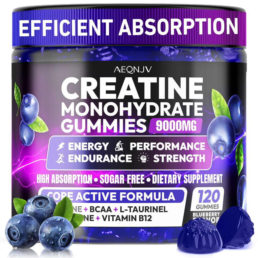 AEQNJV Creatine Gummies Monohydrate Complex for Men & Women, 9000MG Creatine Pre-Workout Supplement Enhance Muscle Strength Recovery Cognitive Health & Memory, 120 Gummies Sugar Free Vegan Non-GMO AEQNJV Au supplements