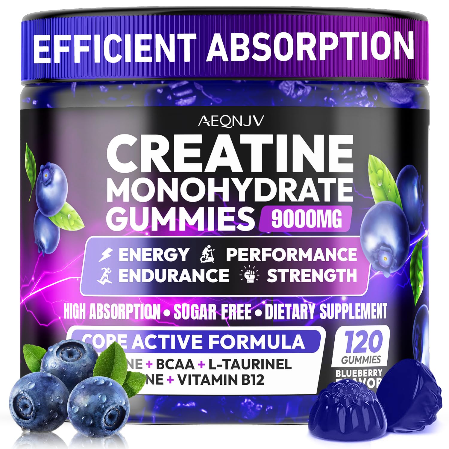 AEQNJV Creatine Gummies Monohydrate Complex for Men & Women, 9000MG Creatine Pre-Workout Supplement Enhance Muscle Strength Recovery Cognitive Health & Memory, 120 Gummies Sugar Free Vegan Non-GMO AEQNJV Au supplements