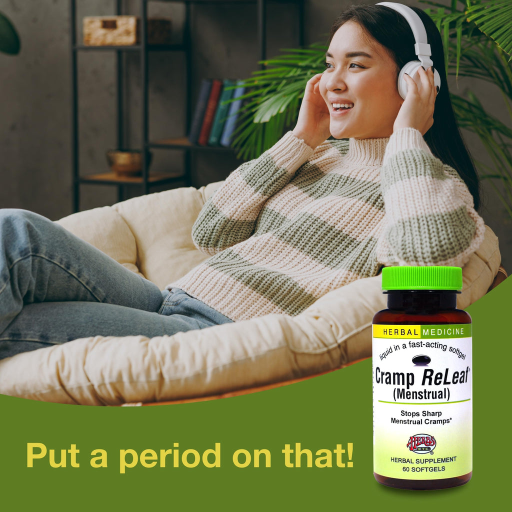 Herbs Etc. Cramp ReLeaf (Menstrual) - Abdominal Muscle Support - Herbal Supplement to Aid Menstrual Health - Period Cramp Support with Black Haw, Cramp Bark and Bethroot - 60 Softgels (60 Servings) Herbs Etc. Au supplements