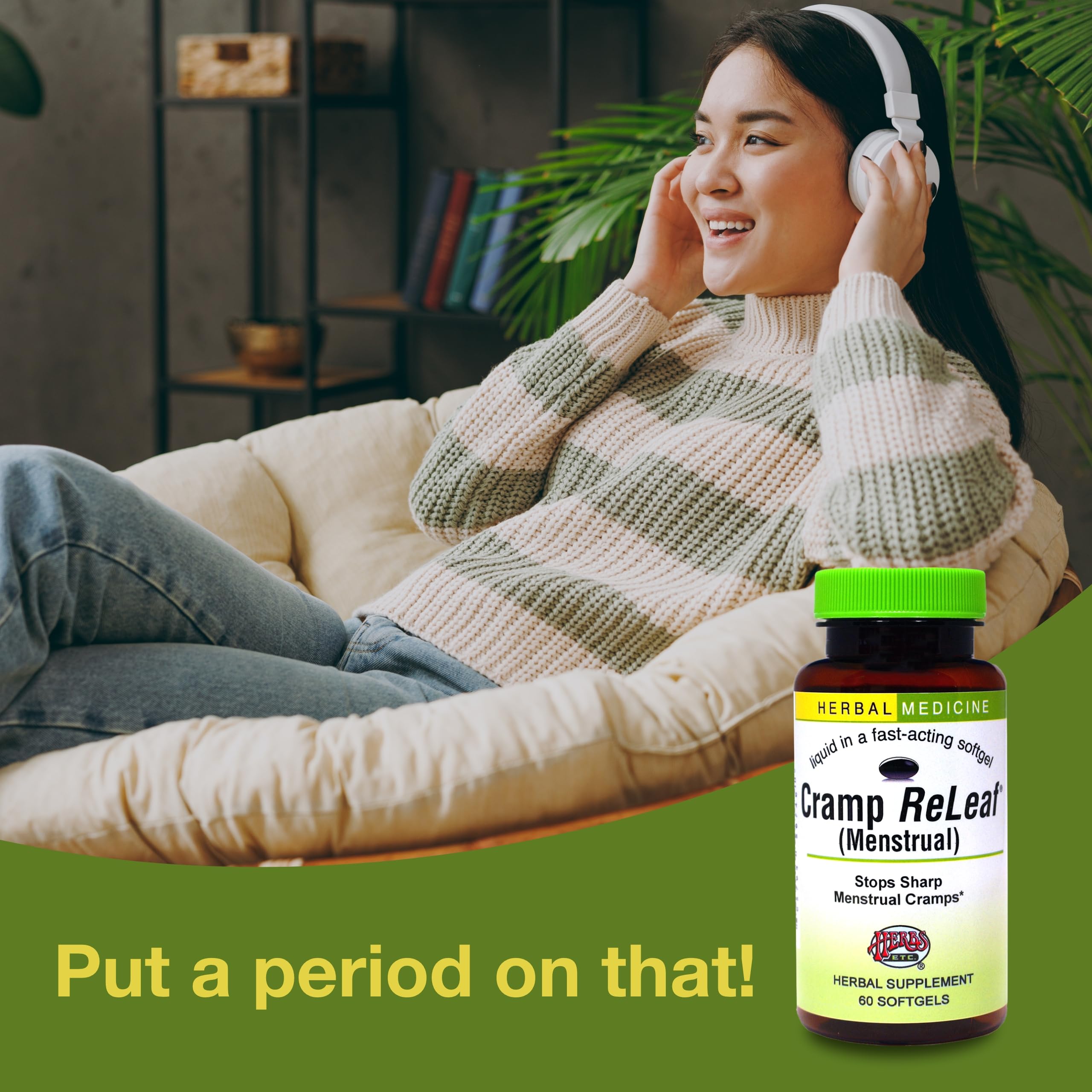 Herbs Etc. Cramp ReLeaf (Menstrual) - Abdominal Muscle Support - Herbal Supplement to Aid Menstrual Health - Period Cramp Support with Black Haw, Cramp Bark and Bethroot - 60 Softgels (60 Servings) Herbs Etc. Au supplements