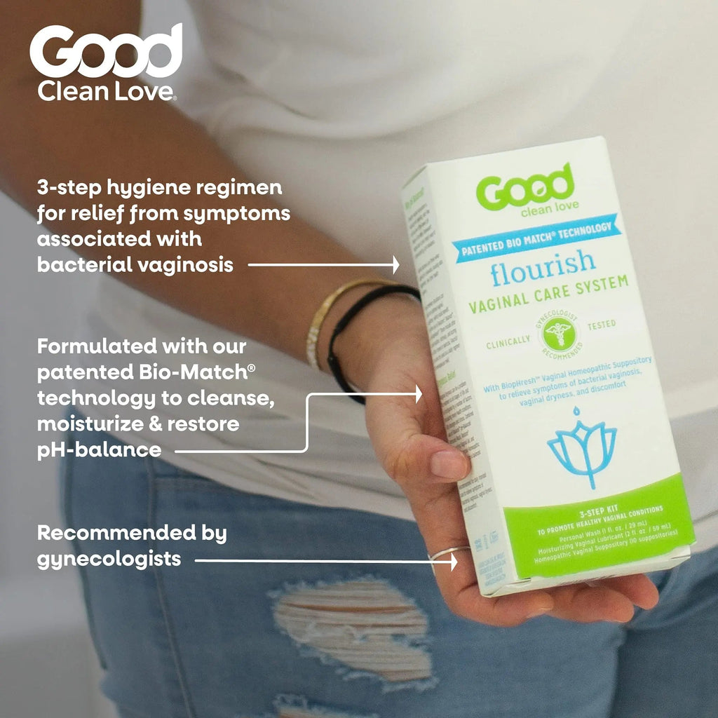 Good Clean Love Flourish Vaginal Care System, 30-Day Regimen, Relieves Itching & Irritation, Includes Personal Good Clean Love Au supplements