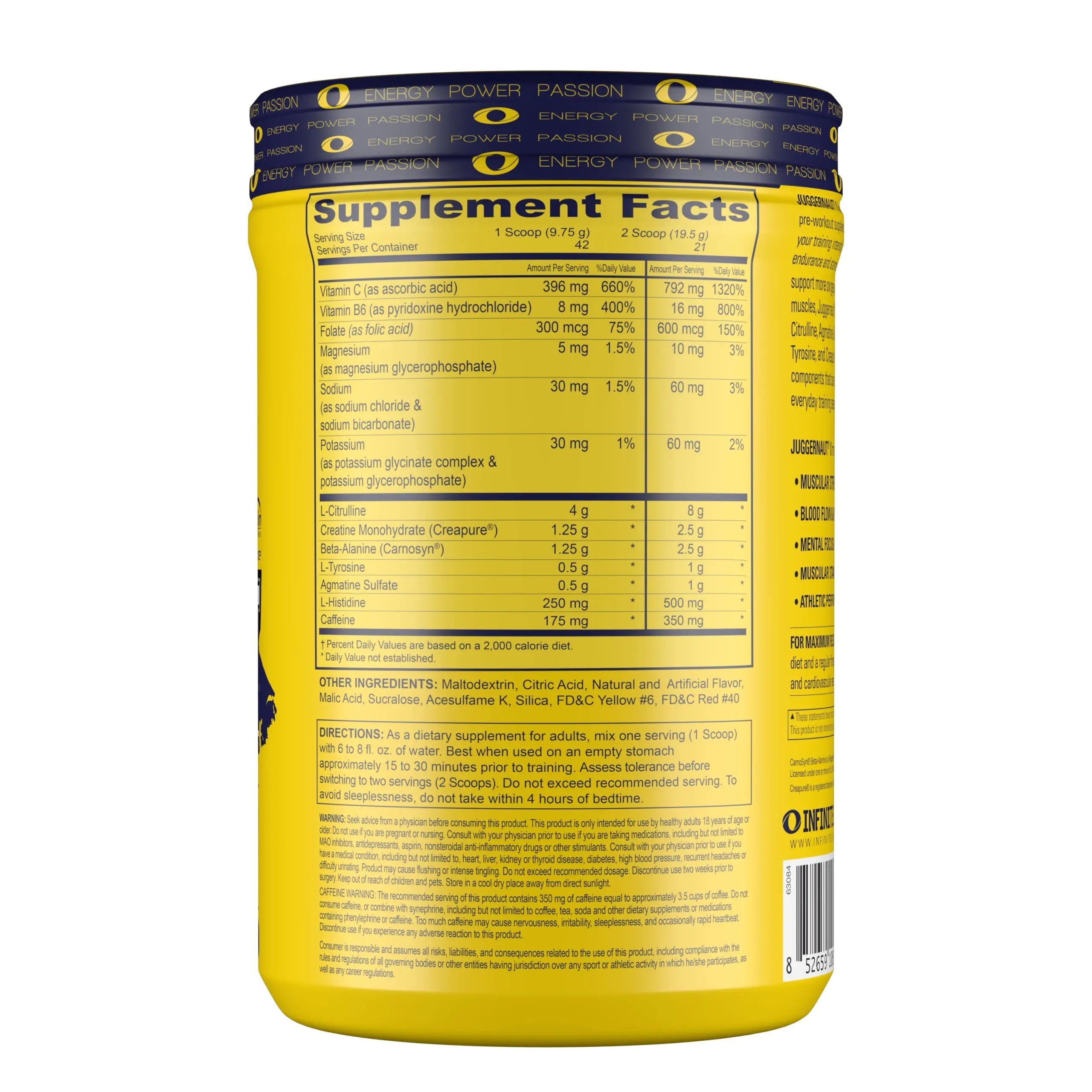 Infinite Labs Juggernaut X Ultimate Punch Pre Workout Supplement with Citrulline, Creatine Infinite Labs Au supplements