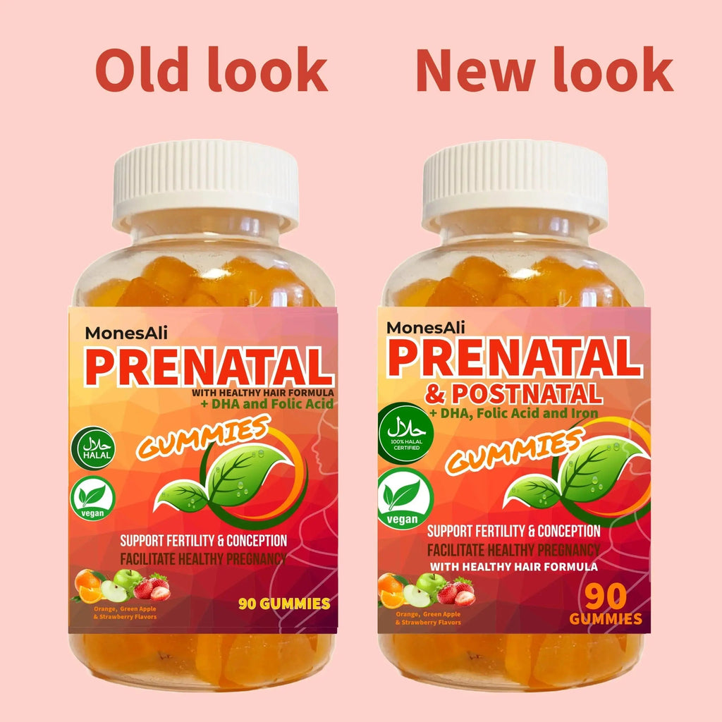 MonesAli Prenatal Gummies for Women Vitamins| & Postnatal | Vegan, Halal, Gelatin Free | with Folate, Iron & Biotin | MonesAli Au supplements
