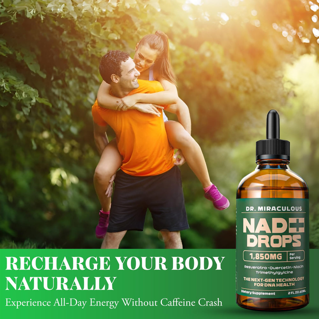 Dr. Miraculous Pure NAD+ Supplements 1850mg Liquid Drops for Women & Man | Nicotinamide Riboside Organic NAD Plus Boosting Supplement - Natural Lemon Flavor Dr. Miraculous Au supplements