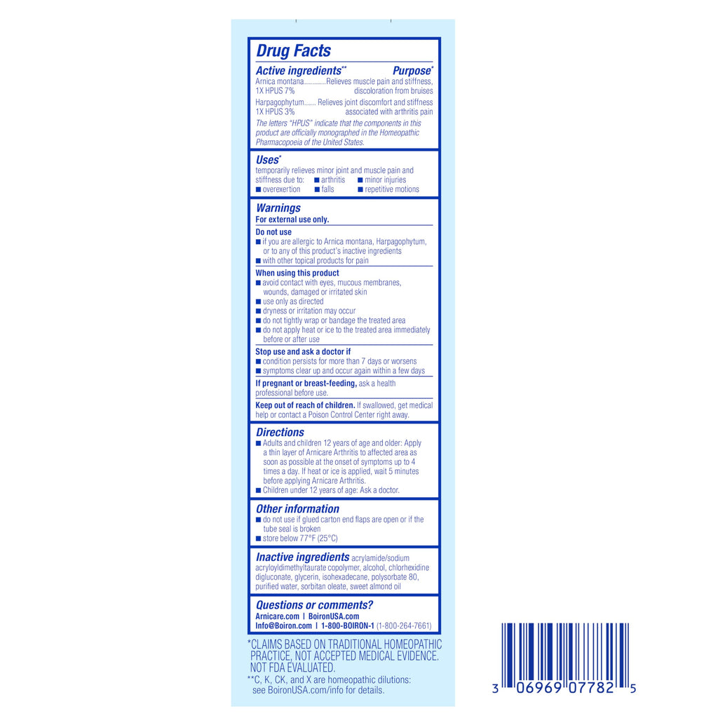Boiron Arnicare Arthritis Cream for Pain Relief of Knees, Hands, Wrists, Elbows, Joints & Muscles – Quickly Absorbed & Fragrance-Free – 4.2 oz Boiron Au supplements