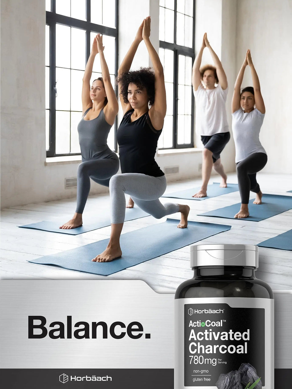 Charcoal Pills 780mg | 180 Capsules | Activated Charcoal from Coconut Shells | Non-GMO Horbäach Au supplements