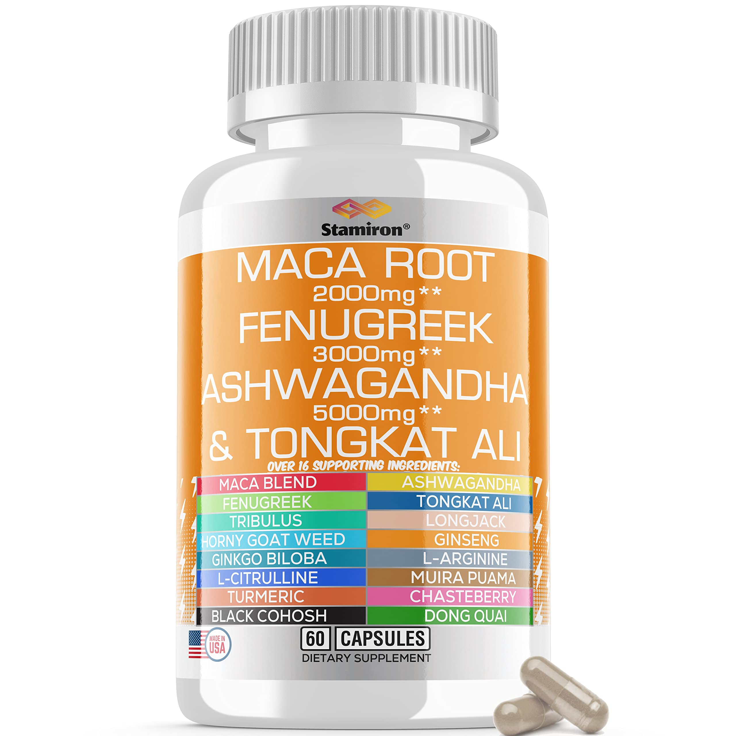Stamiron Maca Root 2000mg Fenugreek 3000mg Ashwagandha 5000mg Supplement Stamiron Au supplements