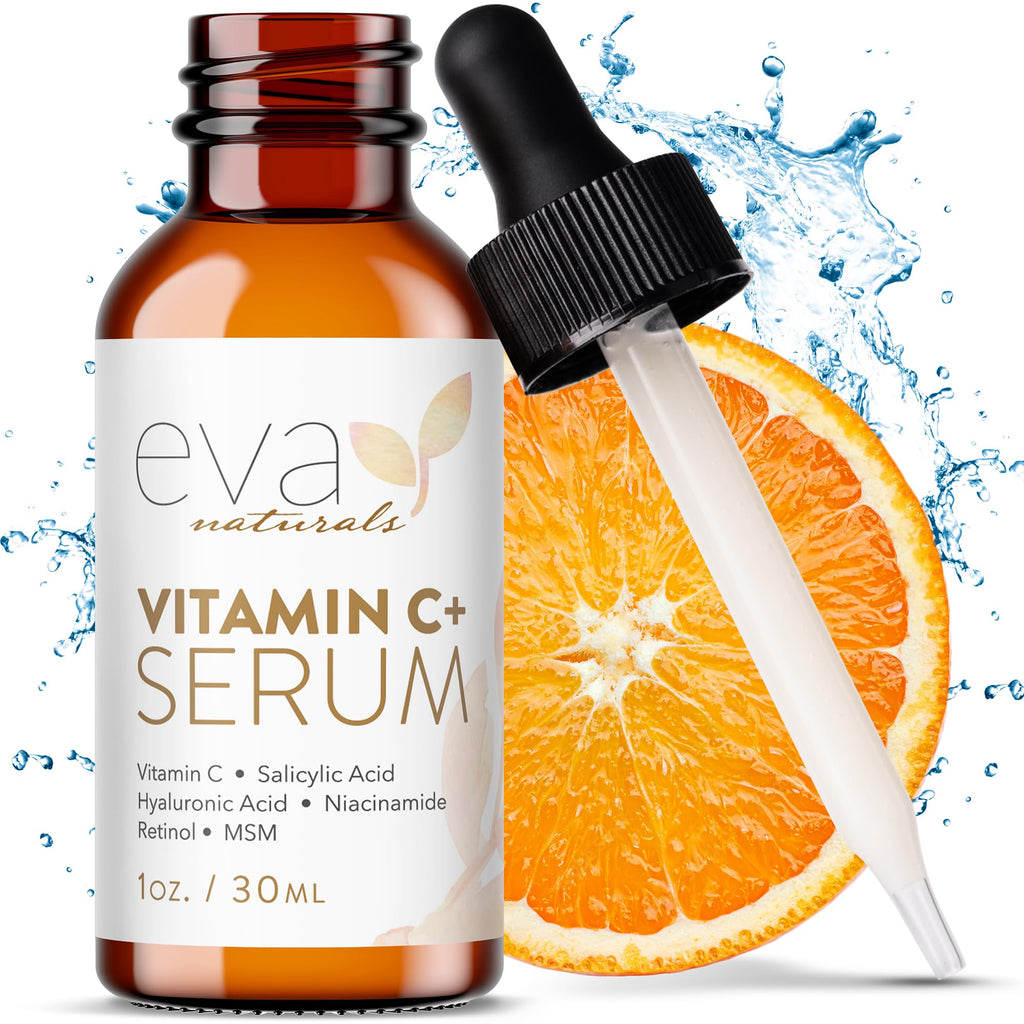 Eva Naturals Vitamin C Serum for Face – Anti Aging Dark Spot Remover & Corrector with Retinol, Hyaluronic Acid