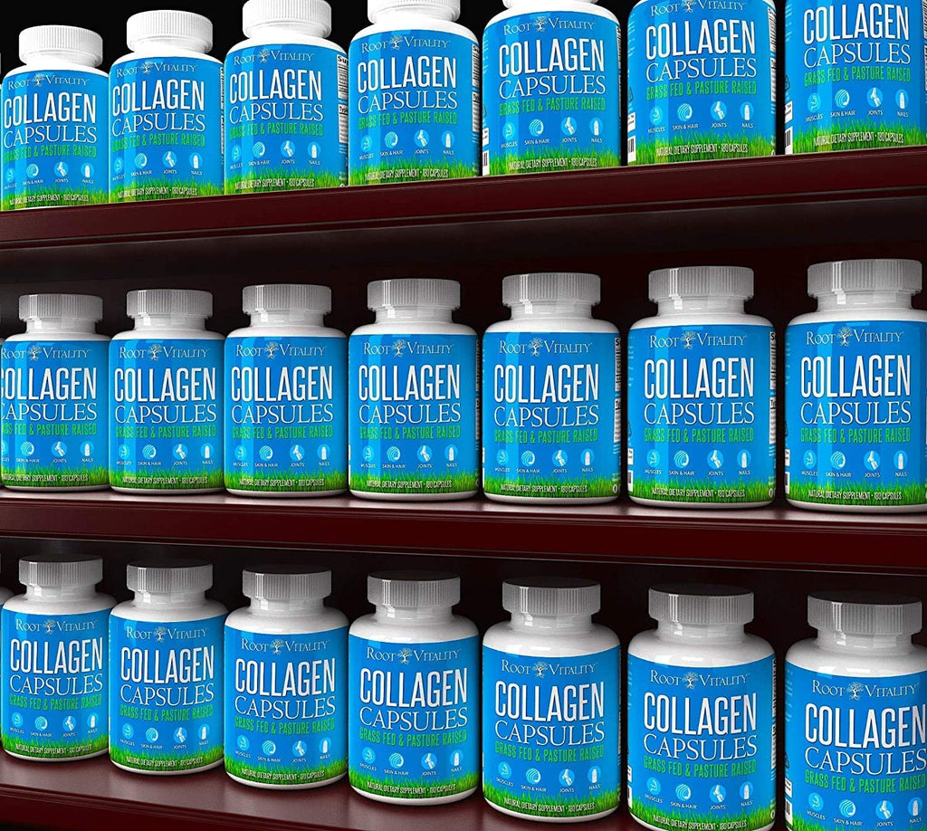 Root Vitality Collagen Peptides Capsules - Grass-Fed, Pasture-Raised Hydrolyzed Protein Supplement for Skin, Hair, & Nails - Non-GMO, Zero Sugar Daily Pills for Men & Women (180 Capsules) Root Vitality Au supplements