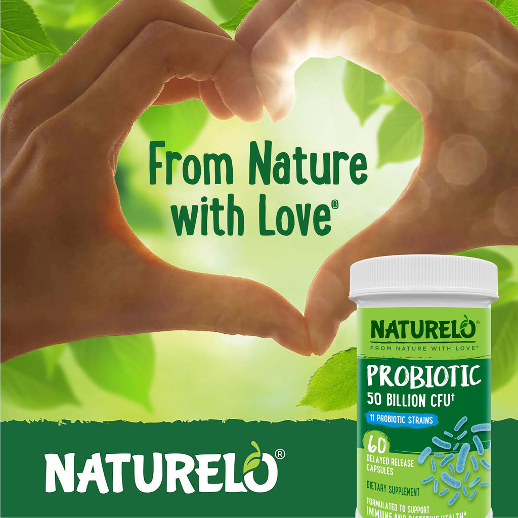 NATURELO Probiotics for Digestive Health, 50 Billion CFU, 60 Vegetarian Capsules, 11 Strains, Daily Use Supplement, Delayed Release, No-Fridge, Boosts Immune System, Probiotics for Women & Men NATURELO Au supplements
