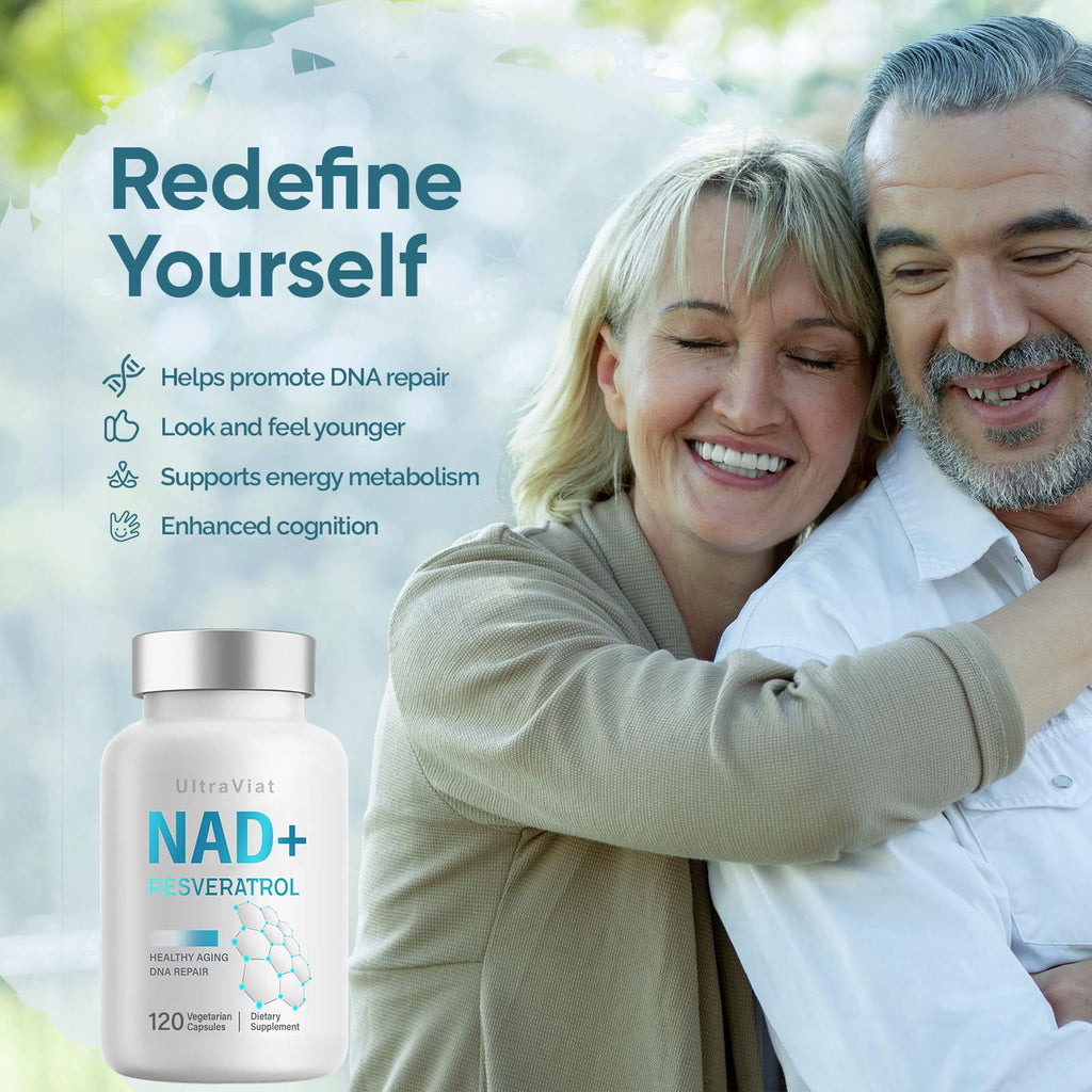 UltraViat NAD+ Supplement 1000mg, Premium NAD+ & Resveratrol Complex for Energy & Anti Aging - 120 Capsules UltraViat Au supplements