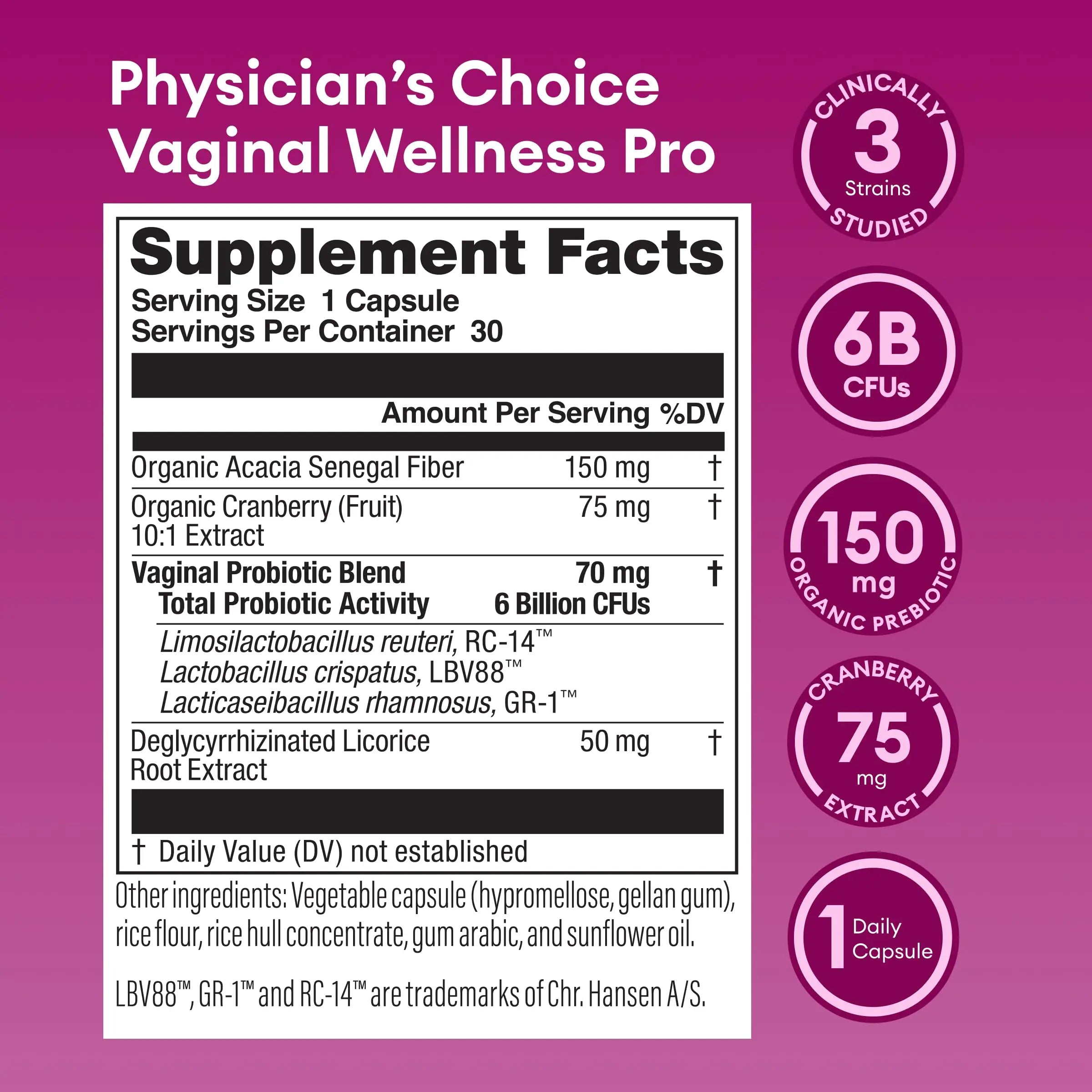 Physician's Choice Vaginal Probiotics for Women - Unique with Licorice Root - PH Balance Physician's Choice Au supplements