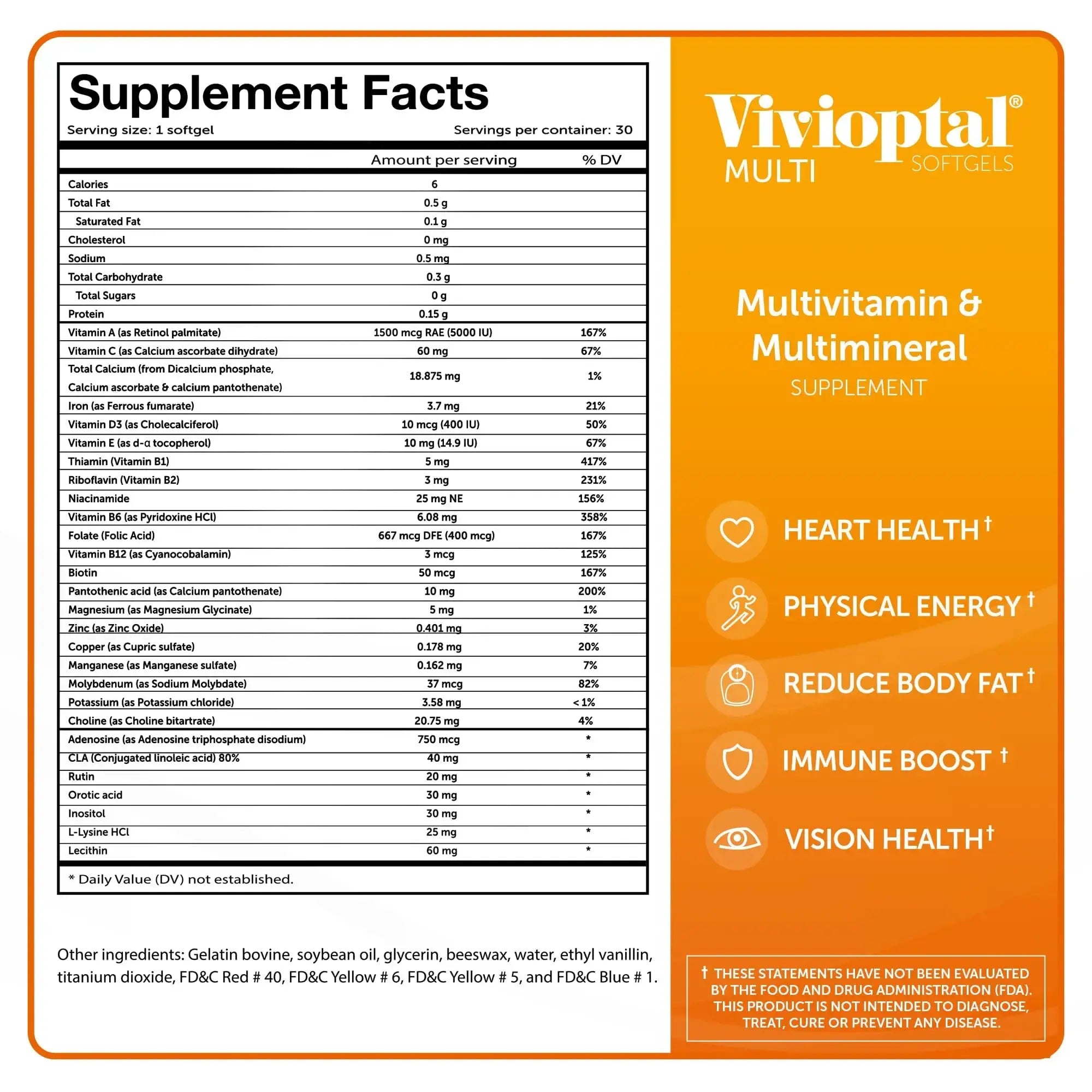Vivioptal Multi, 30 Softgels, Multivitamin & Multimineral, Gluten Free, German Formula Vivioptal Vitamins Au supplements