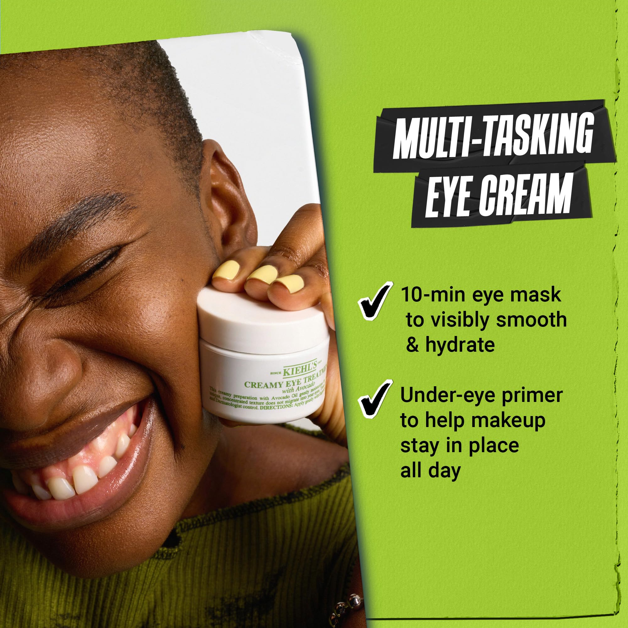 Kiehl's Avocado Eye Treatment, Nourishing and Hydrating Eye Cream, Avocado Oil and Caffeine to Energize and Invigorate Skin, Tired Eyes