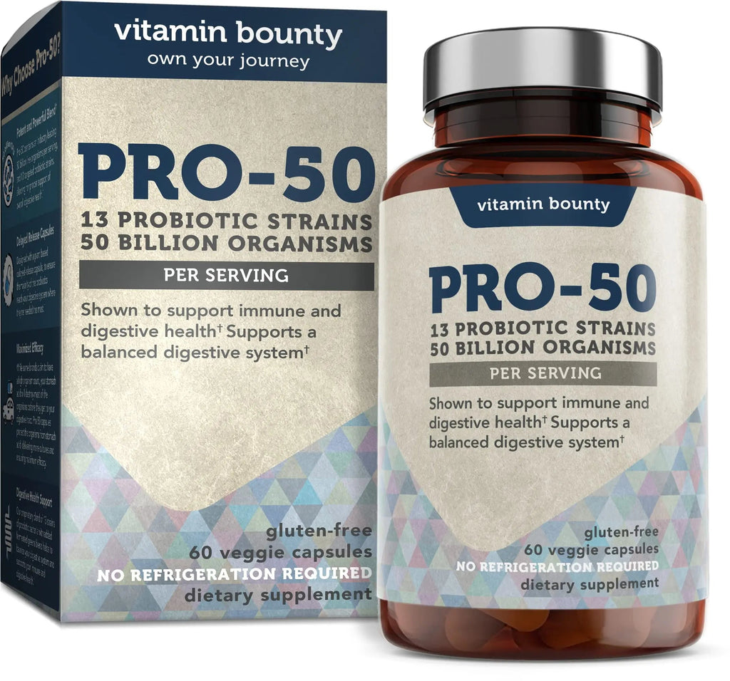 Vitamin Bounty Pro-50 Probiotics - 13 Probiotic Strains, Gut Health, Digestive Health Vitamin Bounty Au supplements