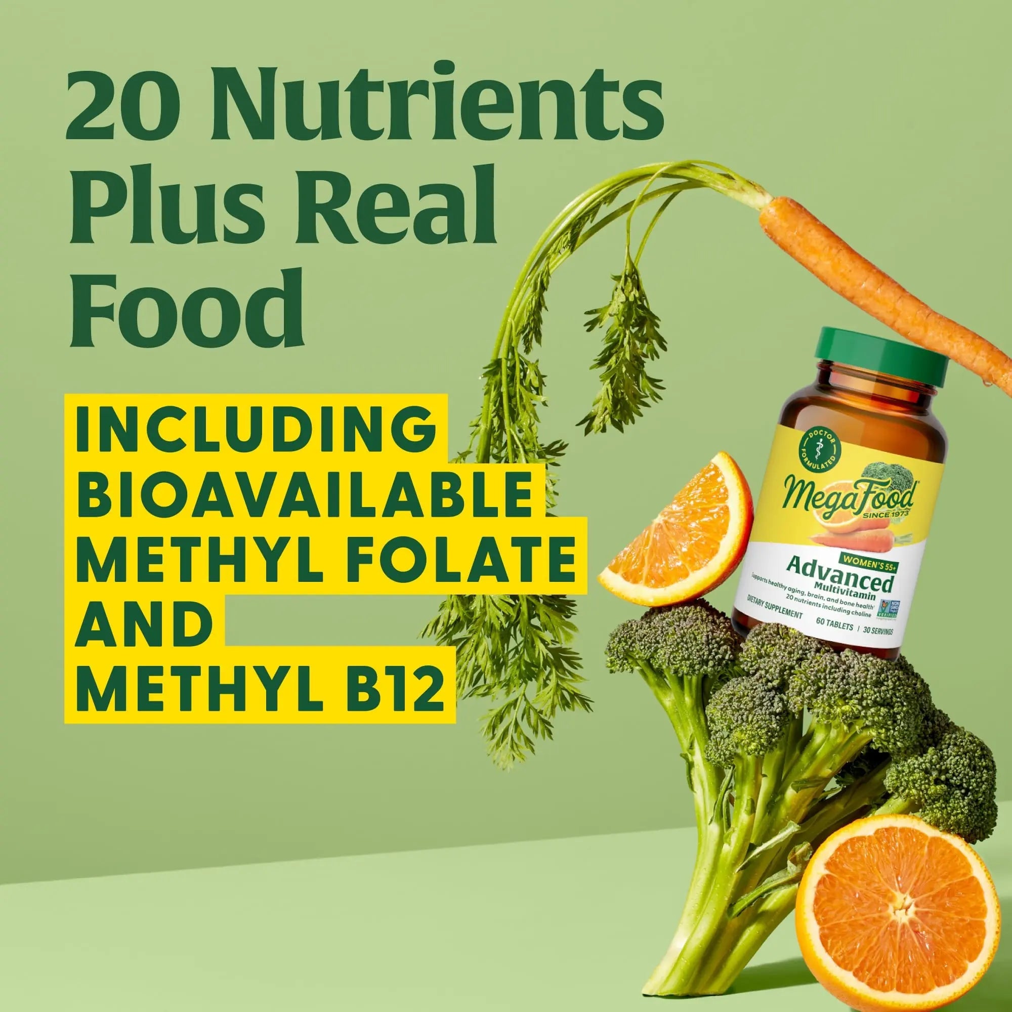 MegaFood, Multi for Women 55+, Supports Optimal Health and Wellbeing, Multivitamin and Mineral Dietary Supplement, Gluten Free, Vegetarian, 60 tablets (30 servings) MegaFood Au supplements