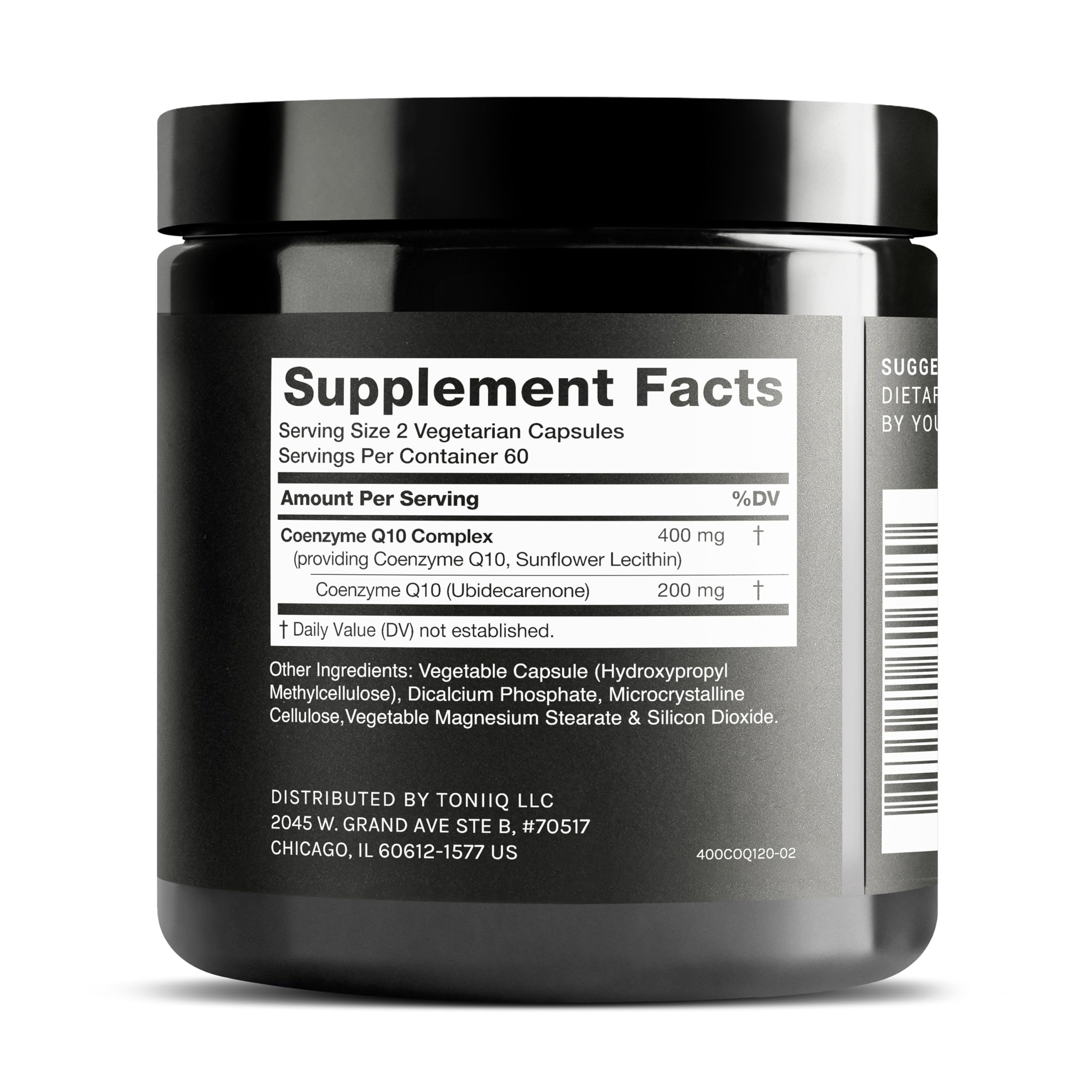 Toniiq CoQ10 400mg Extra Strength - Ultra High Purity - Liposomal for Superior Absorption - 98% Purified - Third-Party Tested, 120 Veggie Capsules Toniiq Au supplements